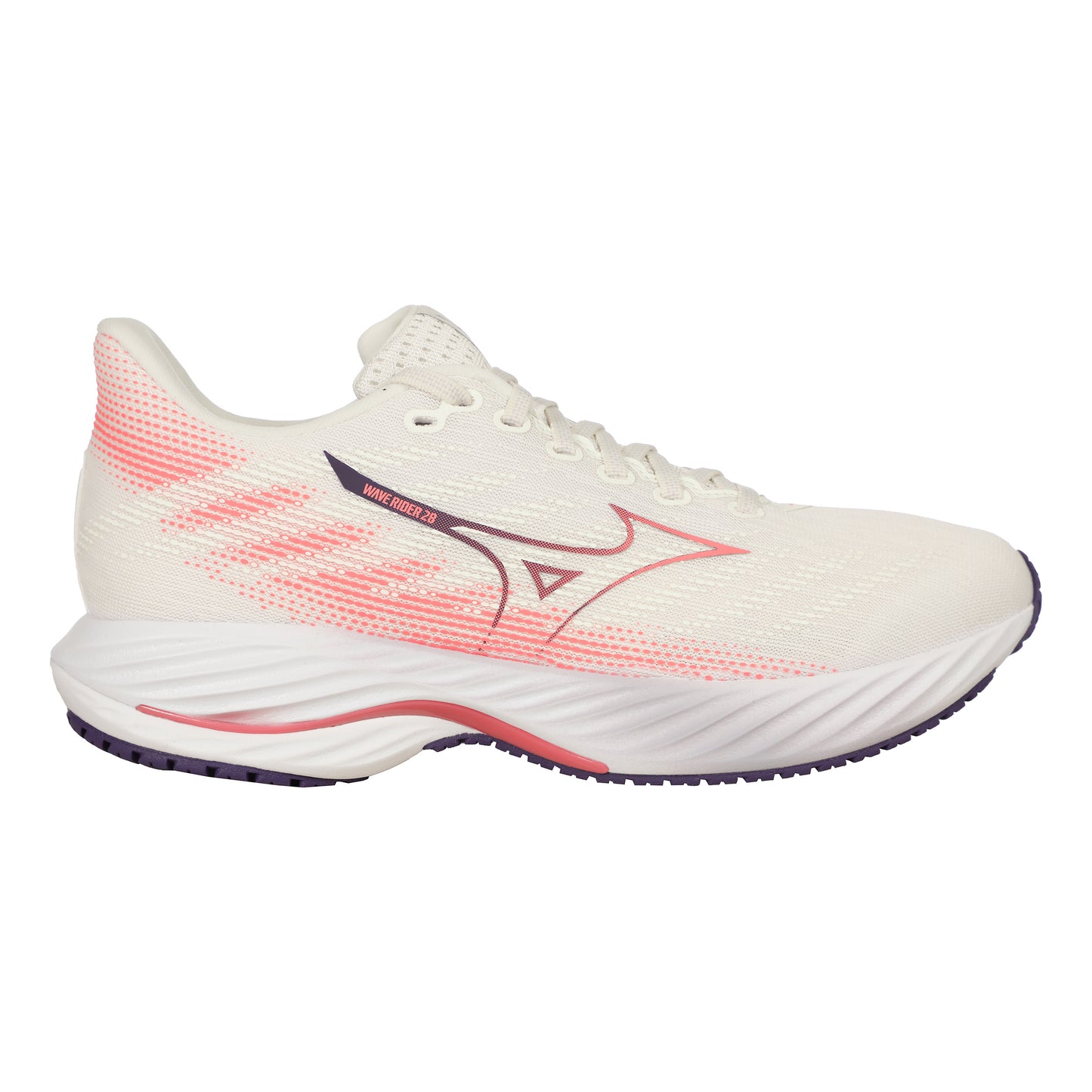 Mizuno Wave Rider 28 Neutrale Schoen Dames-Wit,Roze