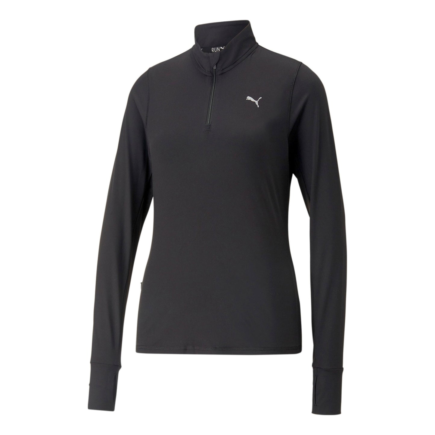 Puma Run Favorite 1/4 Zip Topje Hardlopen Dames-Zwart