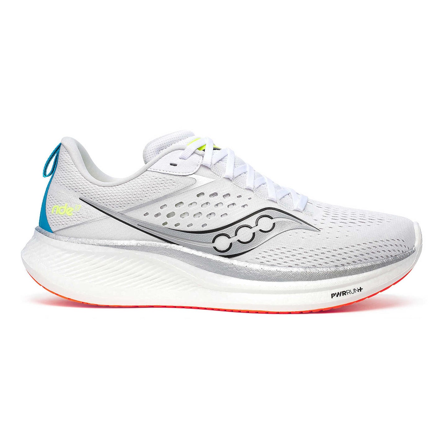 Saucony Ride 17 Neutrale schoen Heren - wit, zilver
