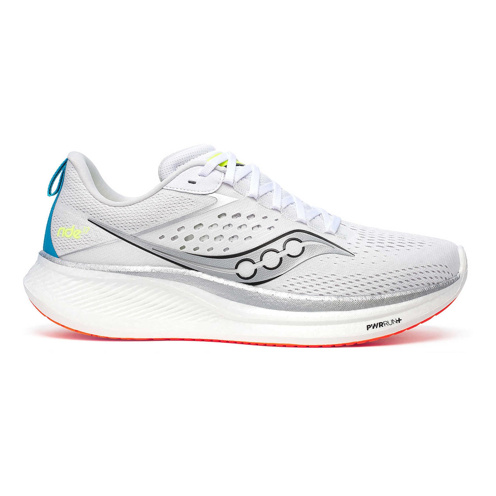 Saucony Ride 17 Neutrale schoen Heren - wit, zilver