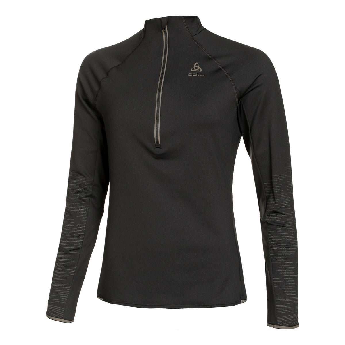 Odlo Zeroweight Ceramiwarm Reflective Mid Layer Half-Zip Topje Hardlopen Dames-Zwart