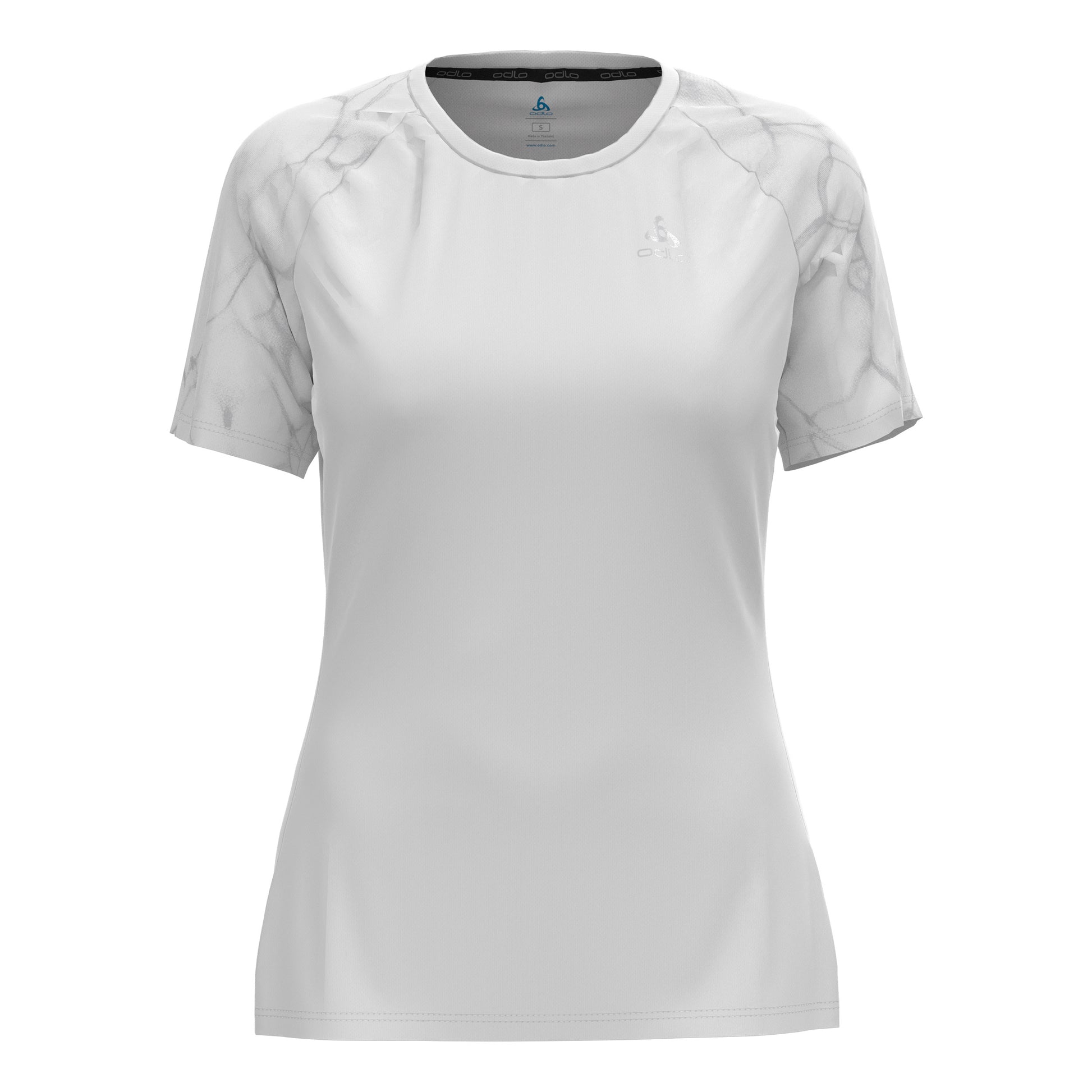 Odlo Essential Print Crew Neck Hardloopshirt Dames-Wit