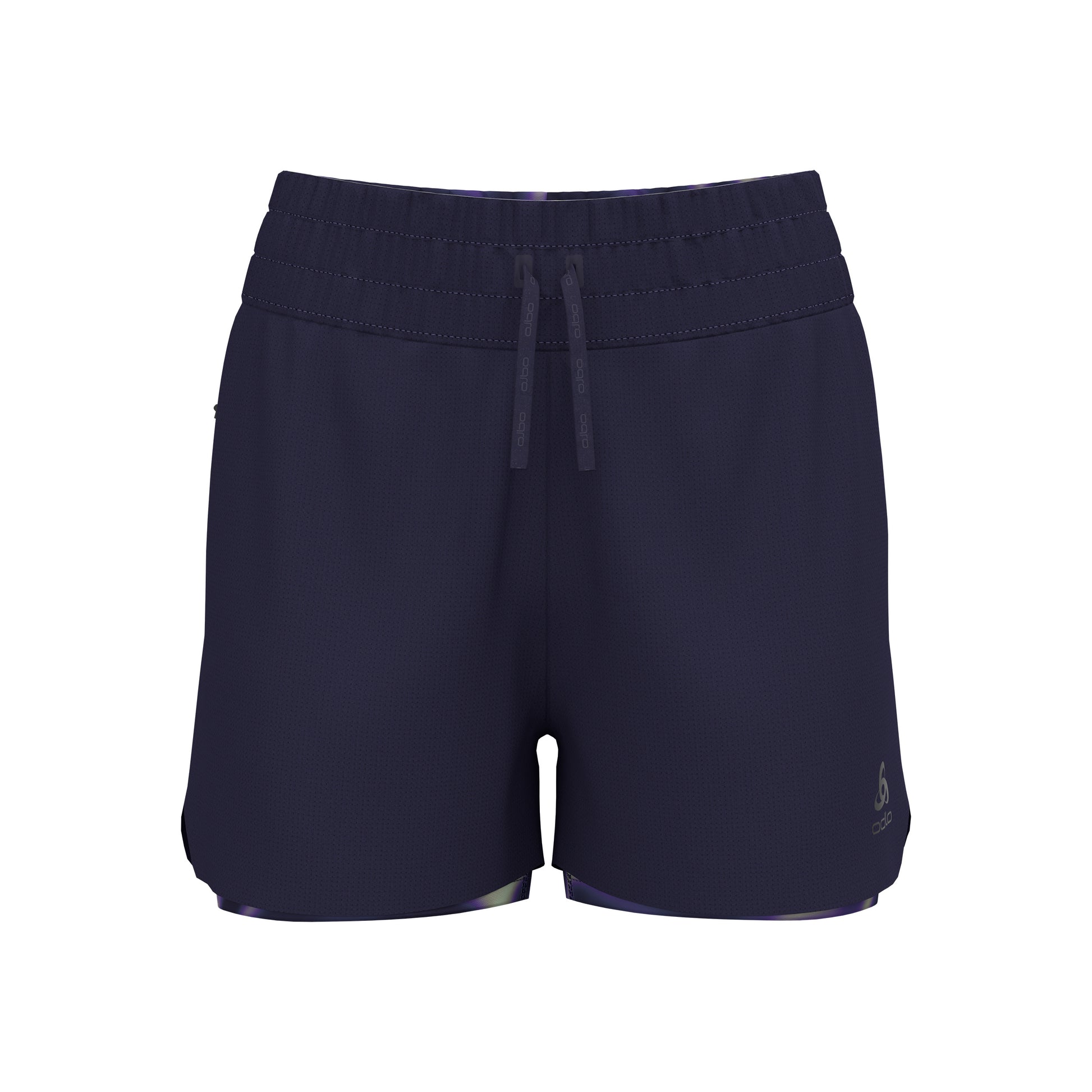 Odlo Zeroweight Print 3in 2in1 Hardloopshorts Dames-Donkerblauw