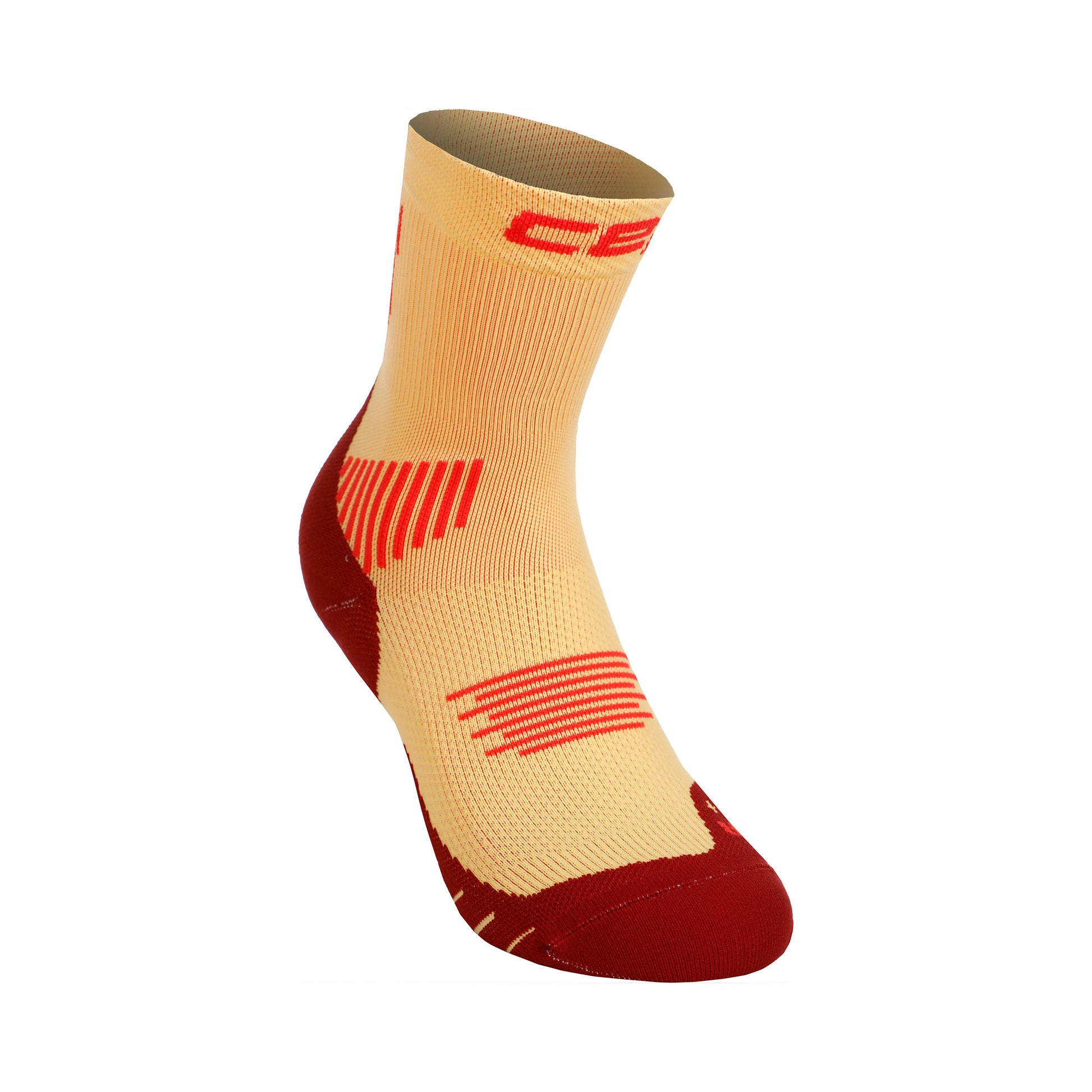 CEP Core Mid Cut 5.0 Compressie-sokken Heren - geel, donkerrood