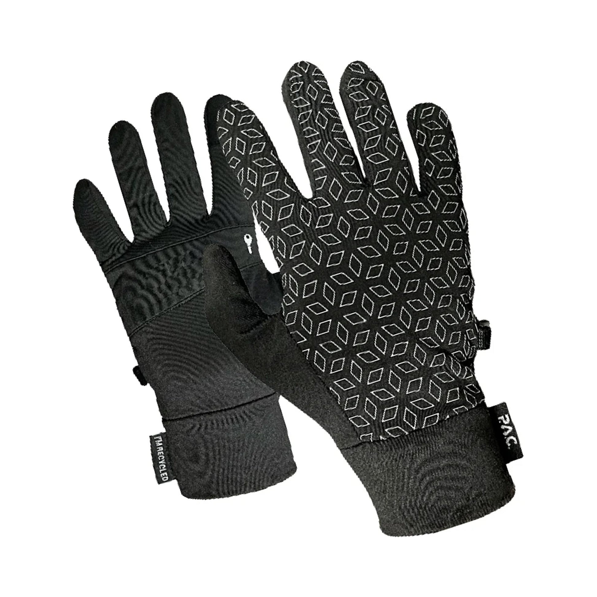 P.A.C. Recycled Running Reflective Hardloophandschoenen-Zwart