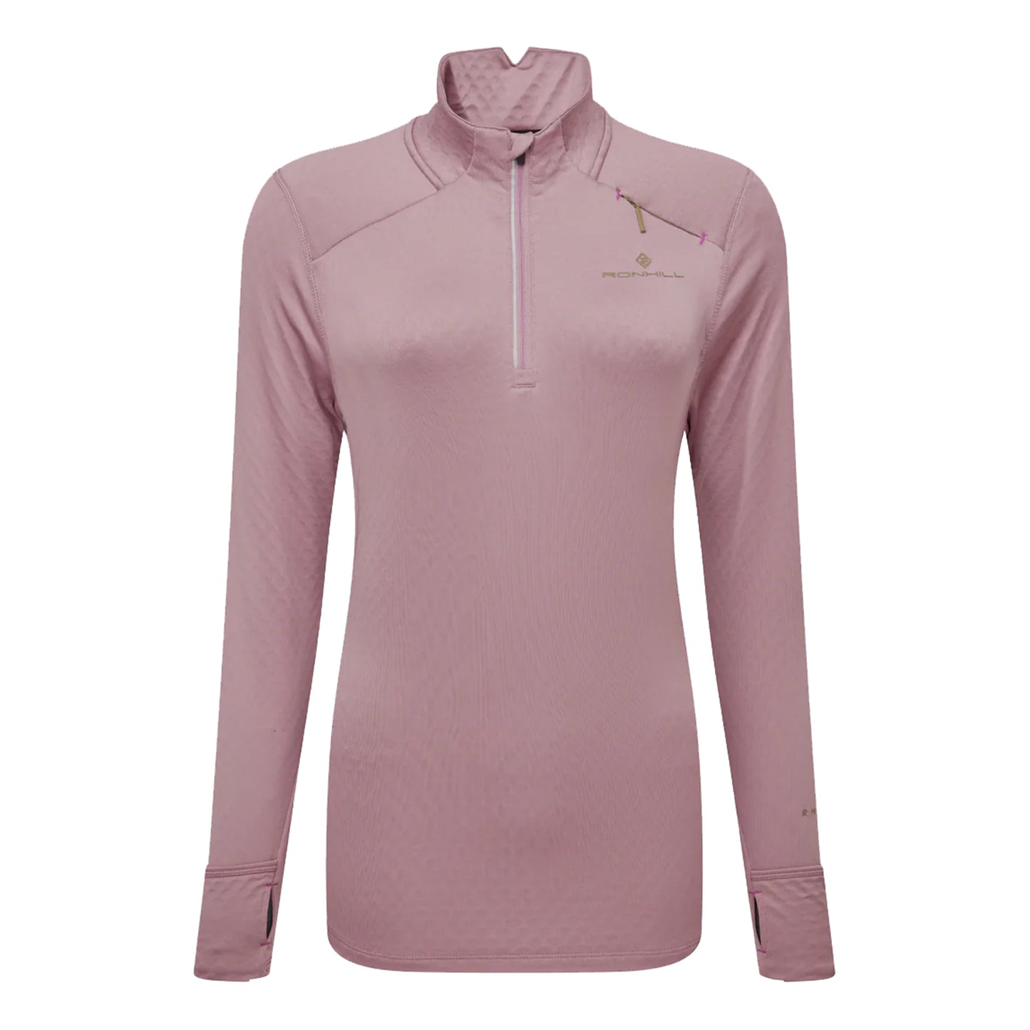 Ronhill Tech Prism 1/2 Zip Hardloopshirt Dames-Oud Roze