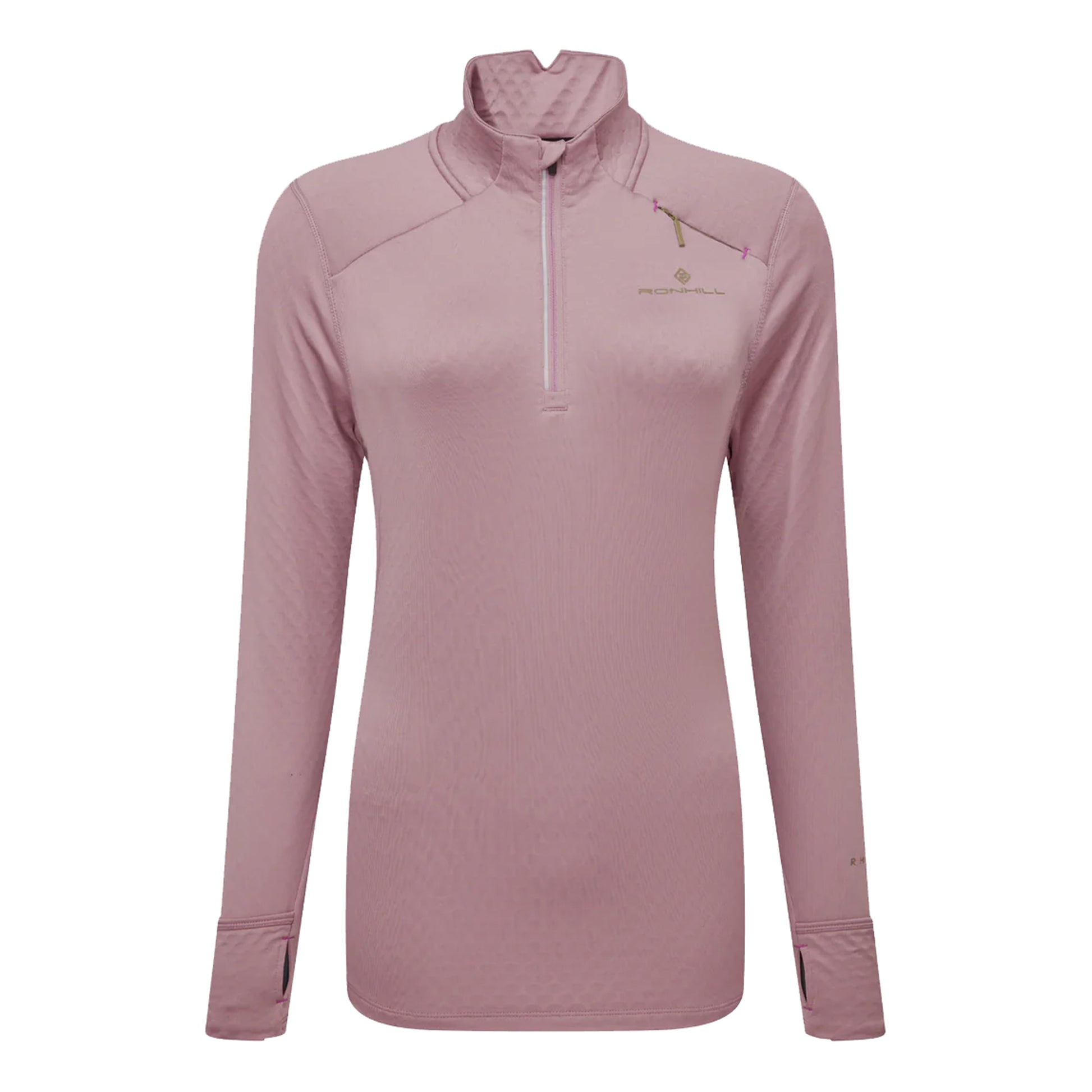 Ronhill Tech Prism 1/2 Zip Hardloopshirt Dames-Oud Roze