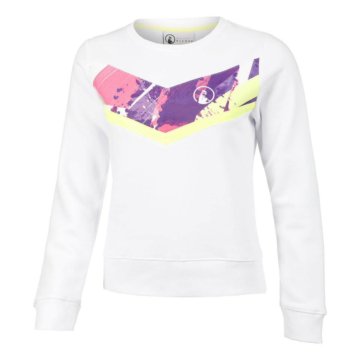 Quiet Please Flashy Crew Sweatshirt Dames - wit, veelkleurig
