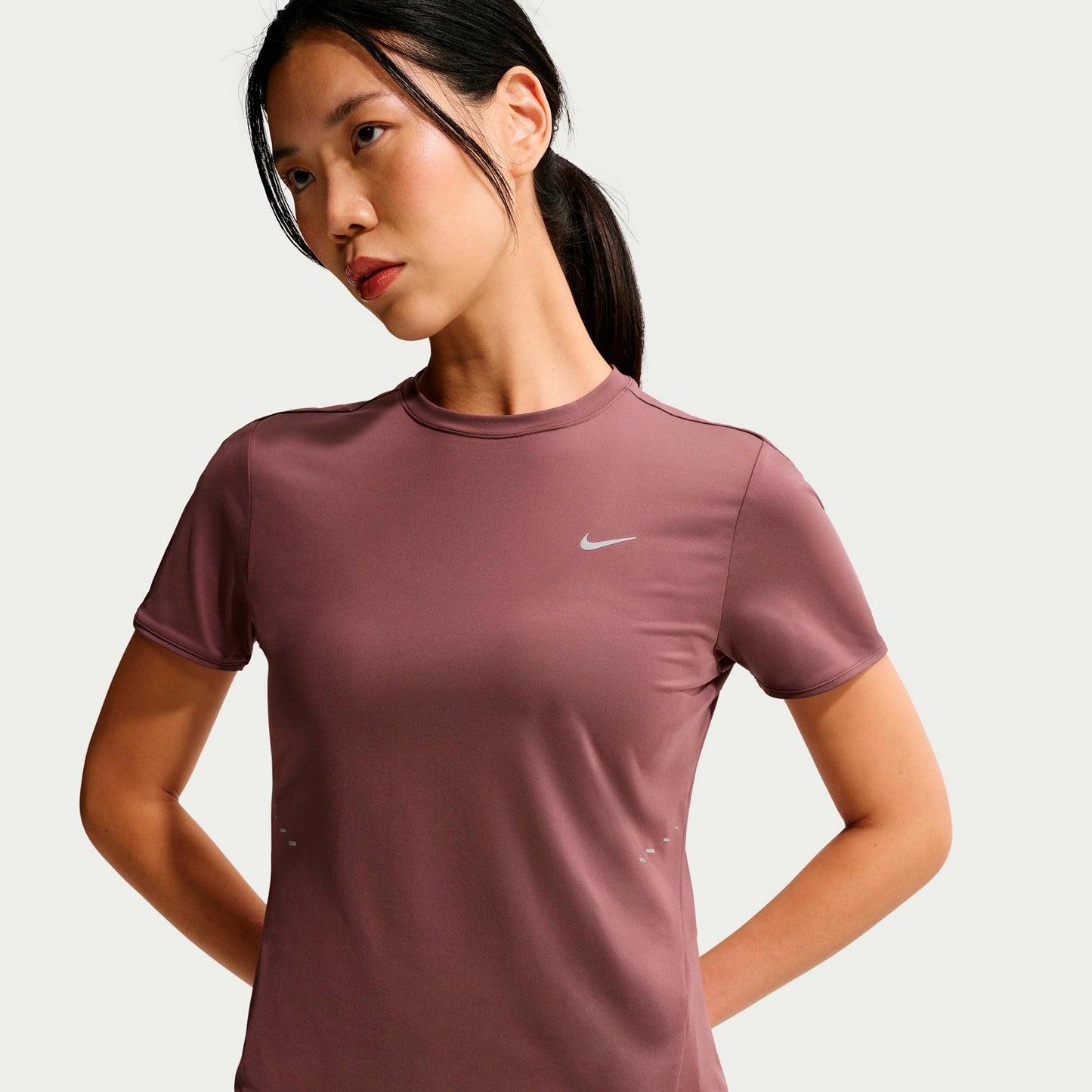 Nike Swift Hardloopshirt Dames - bruin, zilver