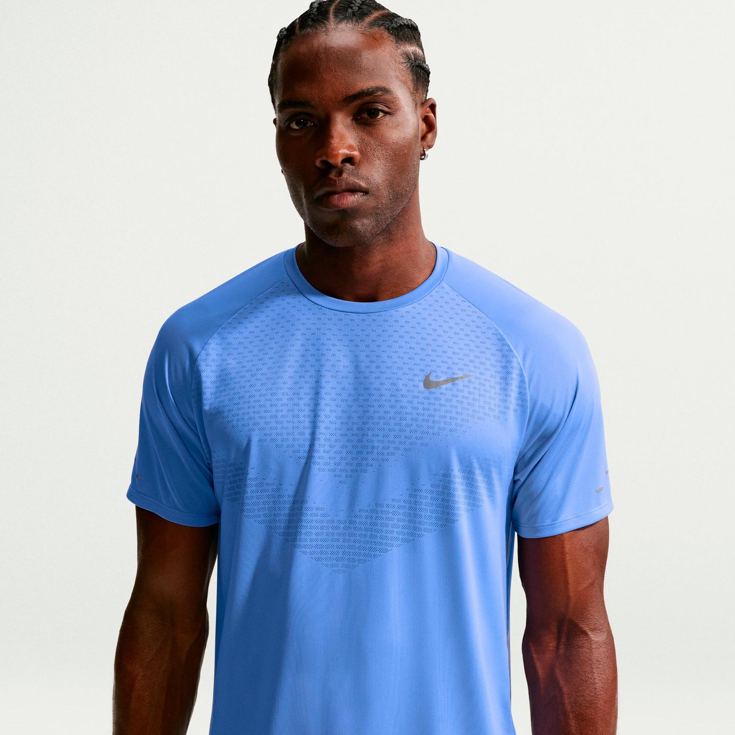 Nike Stride Hardloopshirt Heren - blauw, zilver