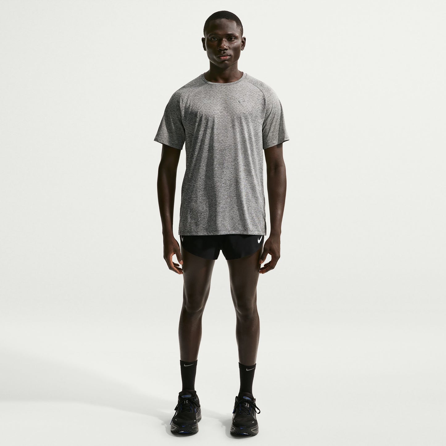 Nike Stride  Hardloopshirt Heren - grijs, zilver