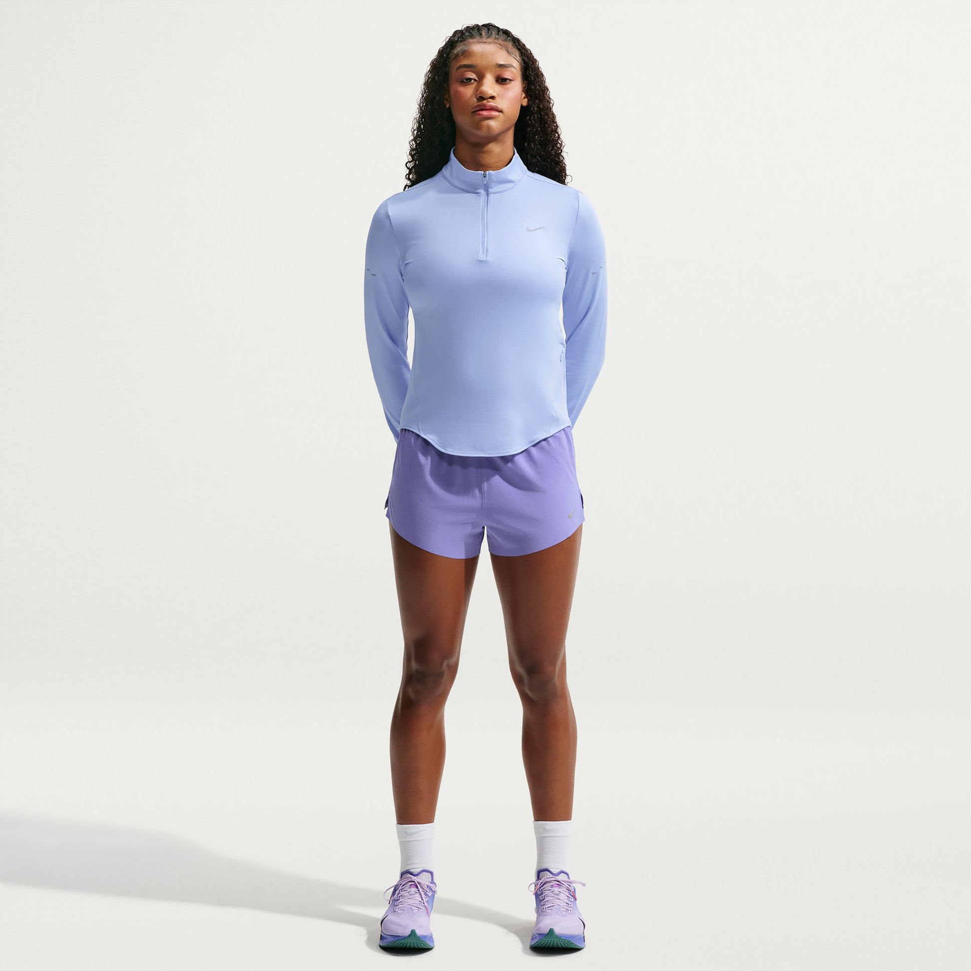 Nike Swift Half-Zip  Hardloopshirt Dames - lichtblauw, zilver