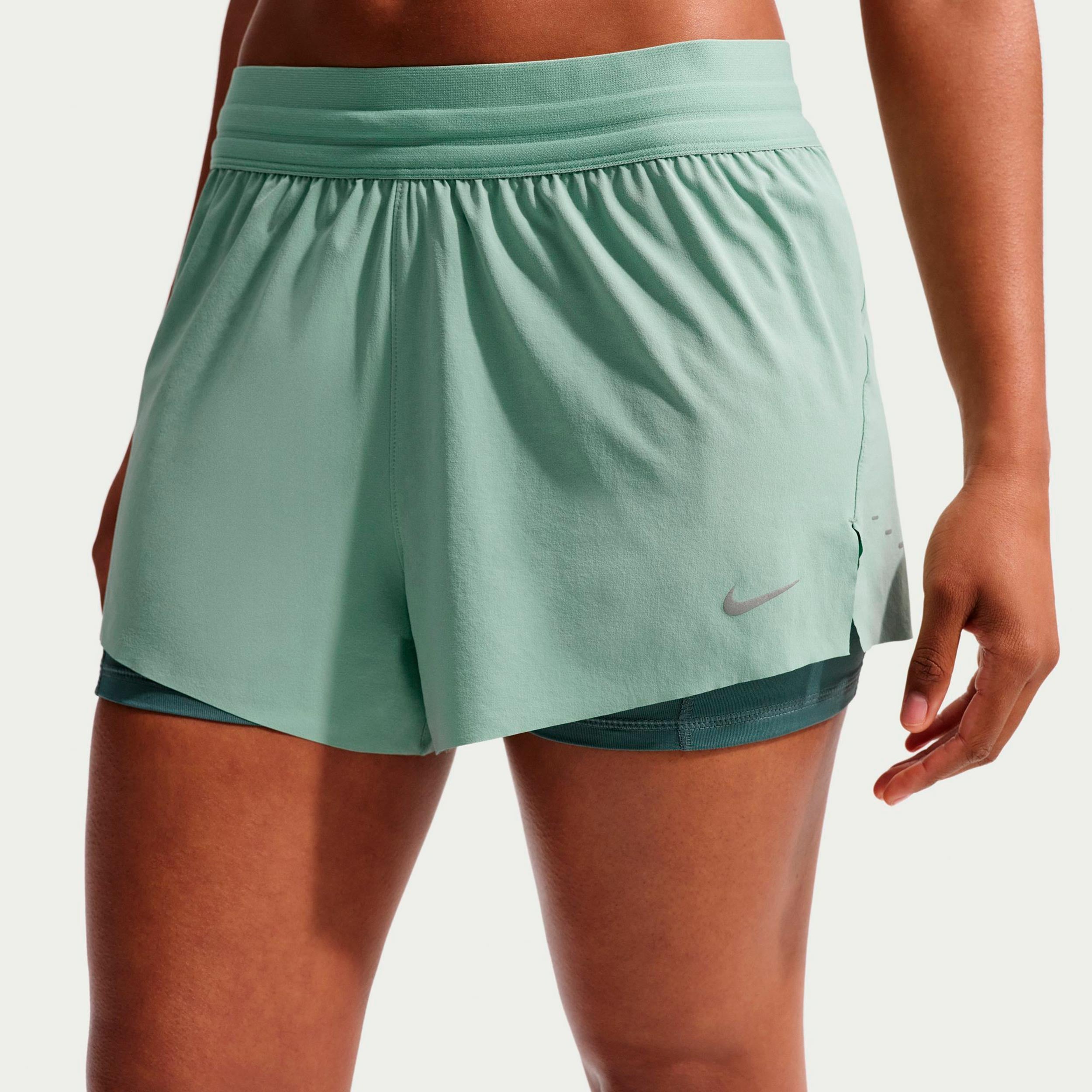Nike Swift Hardloopshorts Dames - lichtgroen, zilver