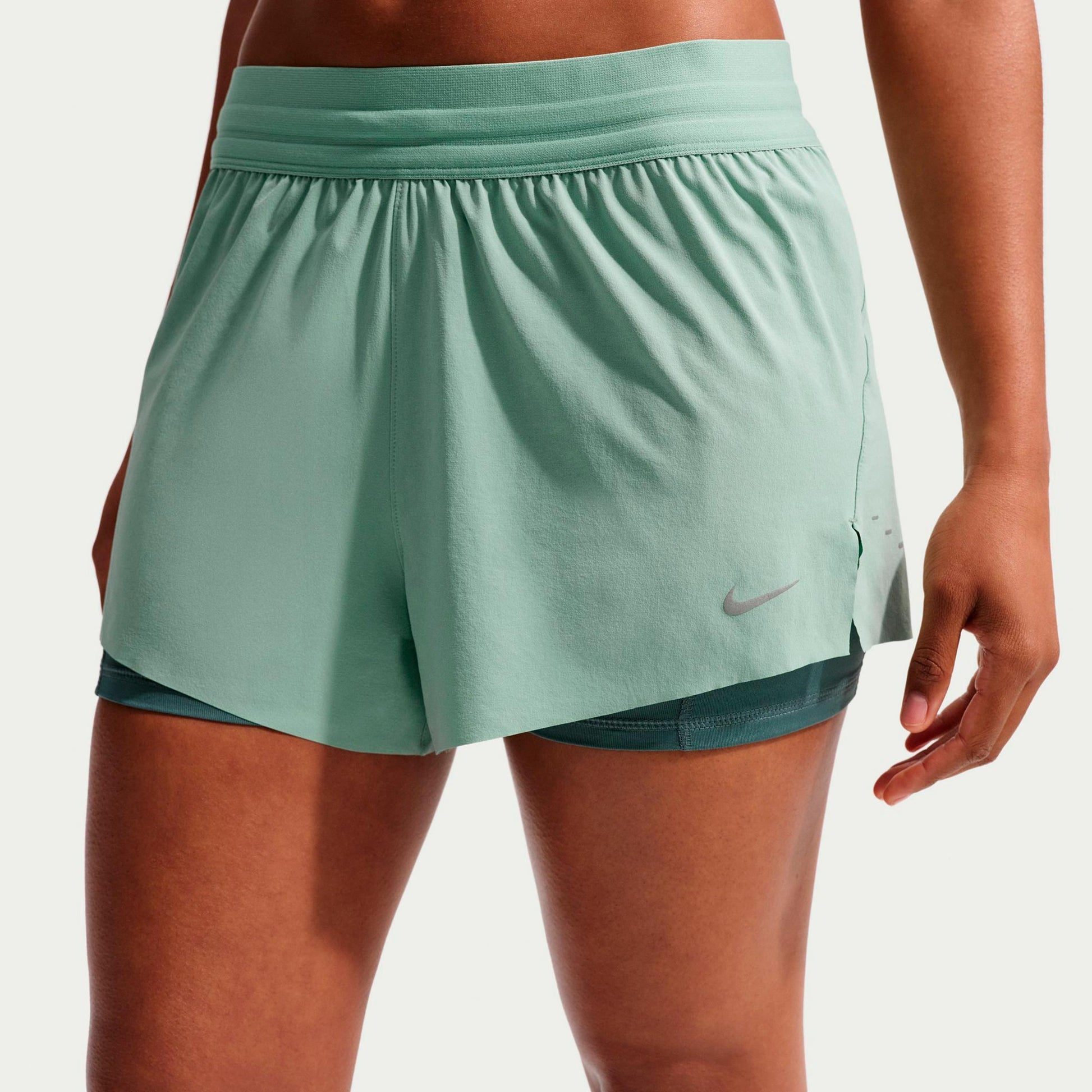 Nike Swift Hardloopshorts Dames - lichtgroen, zilver