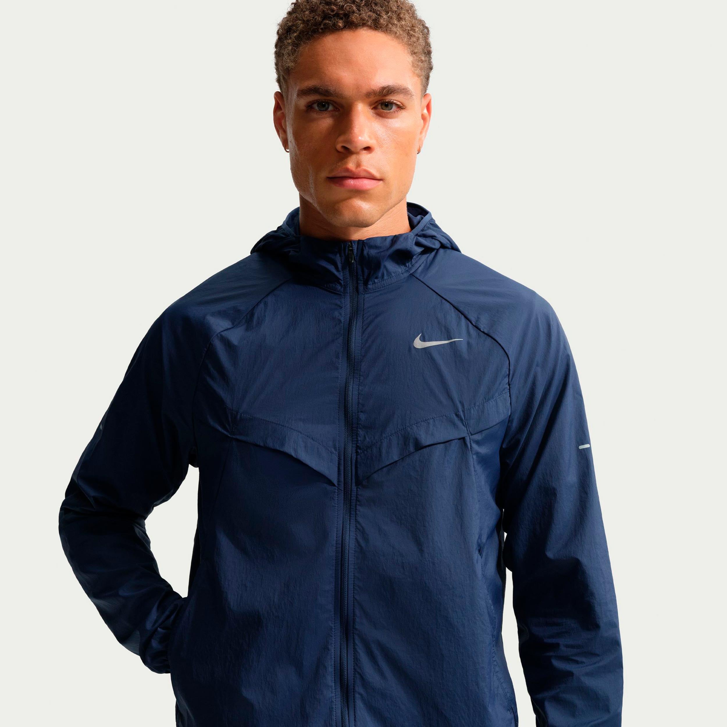Nike Stride Hardloopjas Heren - donkerblauw, zilver