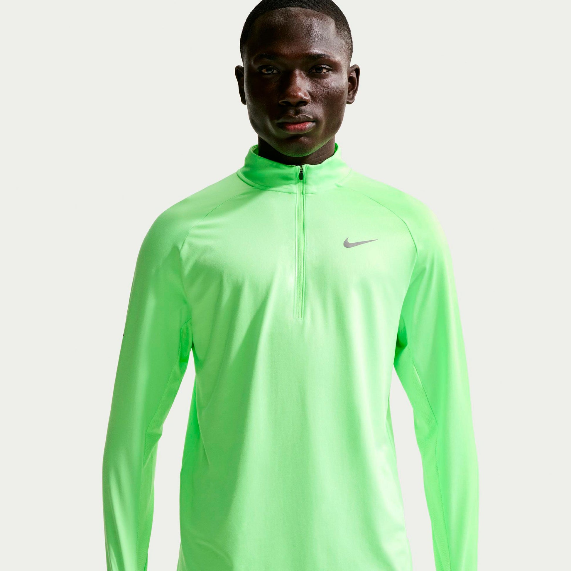 Nike Stride Hardloopshirt Heren - lichtgroen, zilver