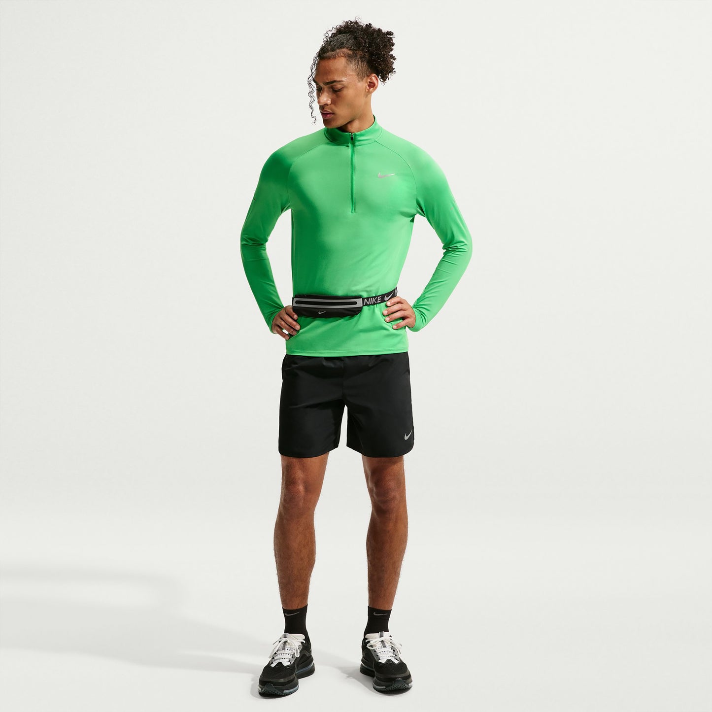Nike Stride Half-Zip  Hardloopshirt Heren - groen, zilver