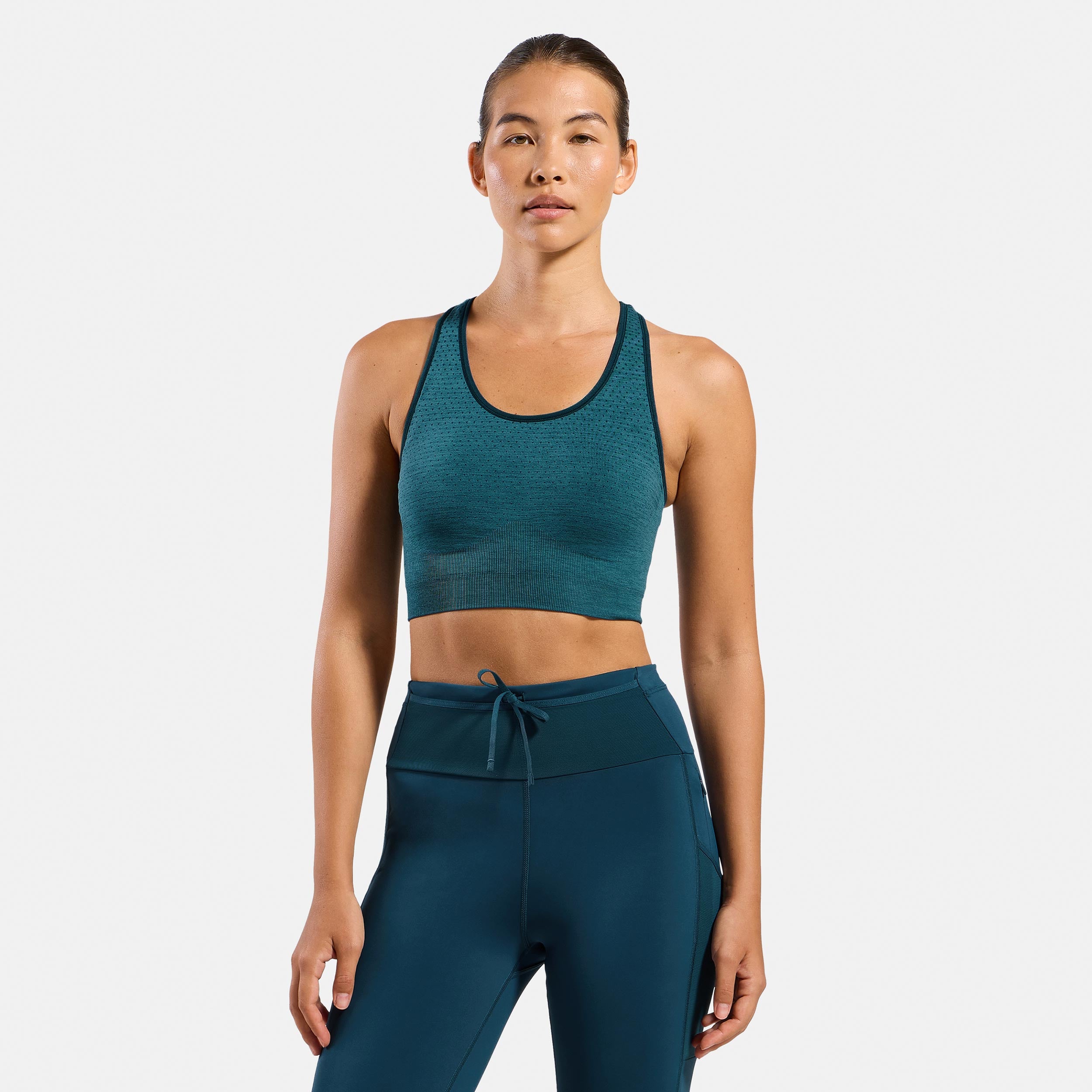 Odlo Seamless Medium Padded Sport  Sport-bh Dames - petrolblauw