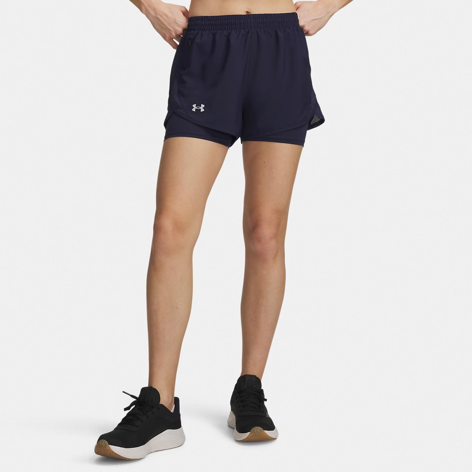 Under Armour Fly By 2in1  Hardloopshorts Dames - donkerblauw