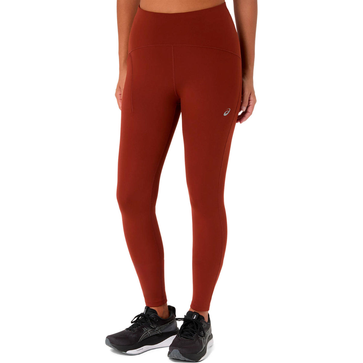 ASICS Road Winter High Waist  Hardlooplegging Dames - donkerrood