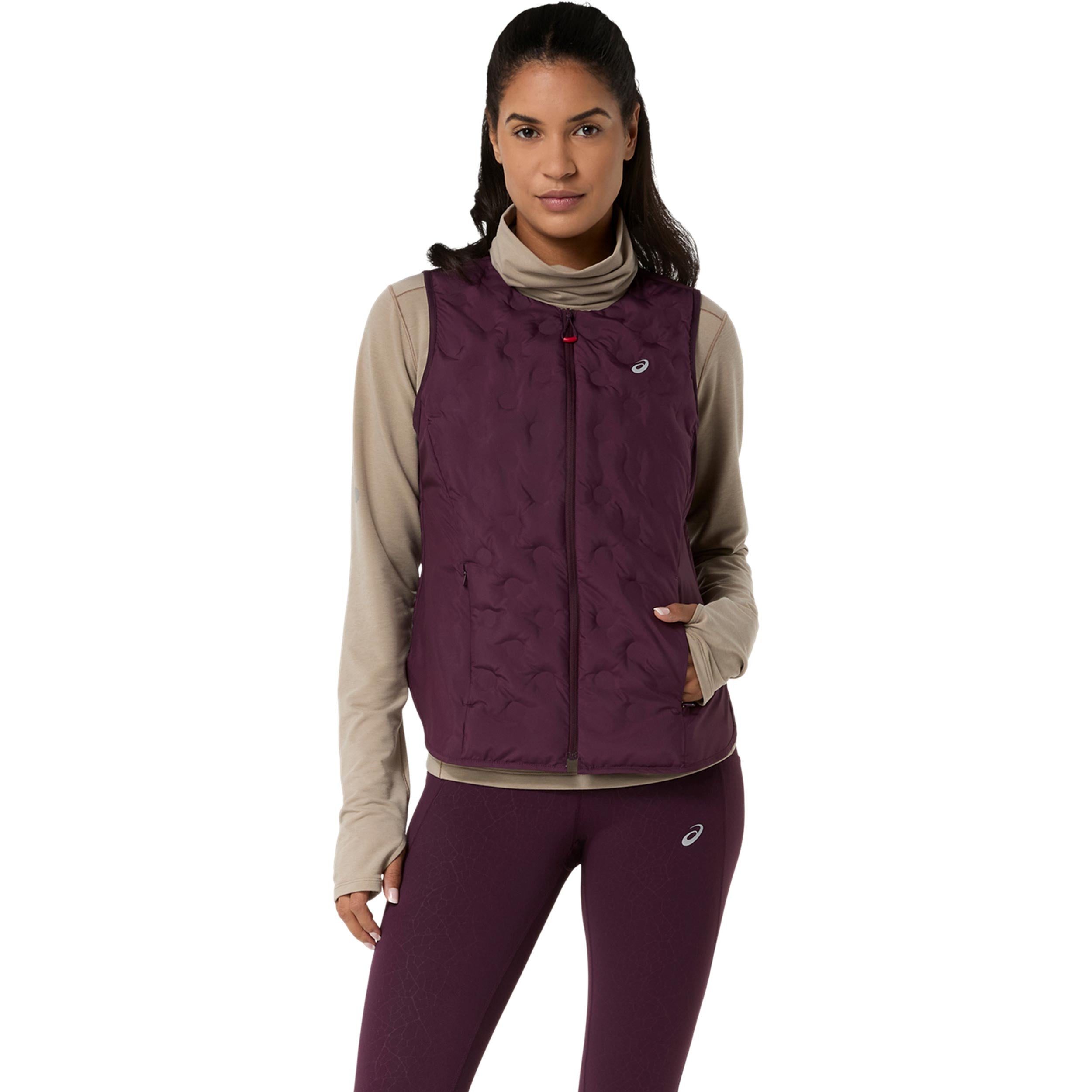 ASICS Nagino Padded  Hardloopvesten Dames - wijnrood