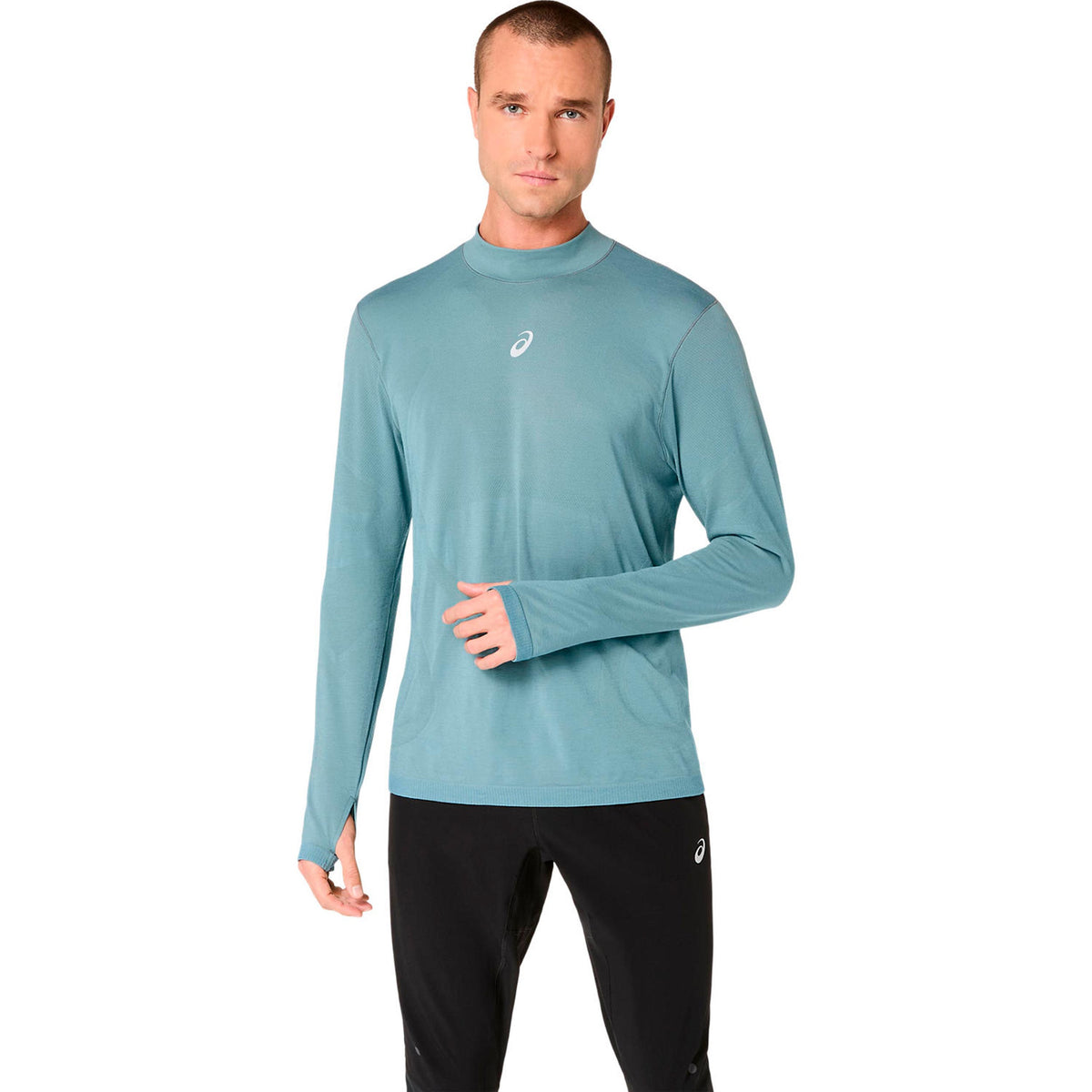 ASICS Road Winter Seamless  Hardloopshirt Heren - turkoois