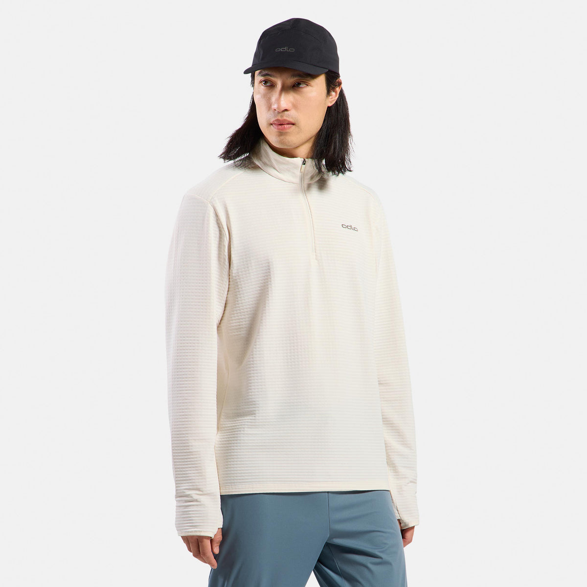 Odlo Essential Thermal Midlayer 1/2 Zip Hardloopshirt Heren - crème