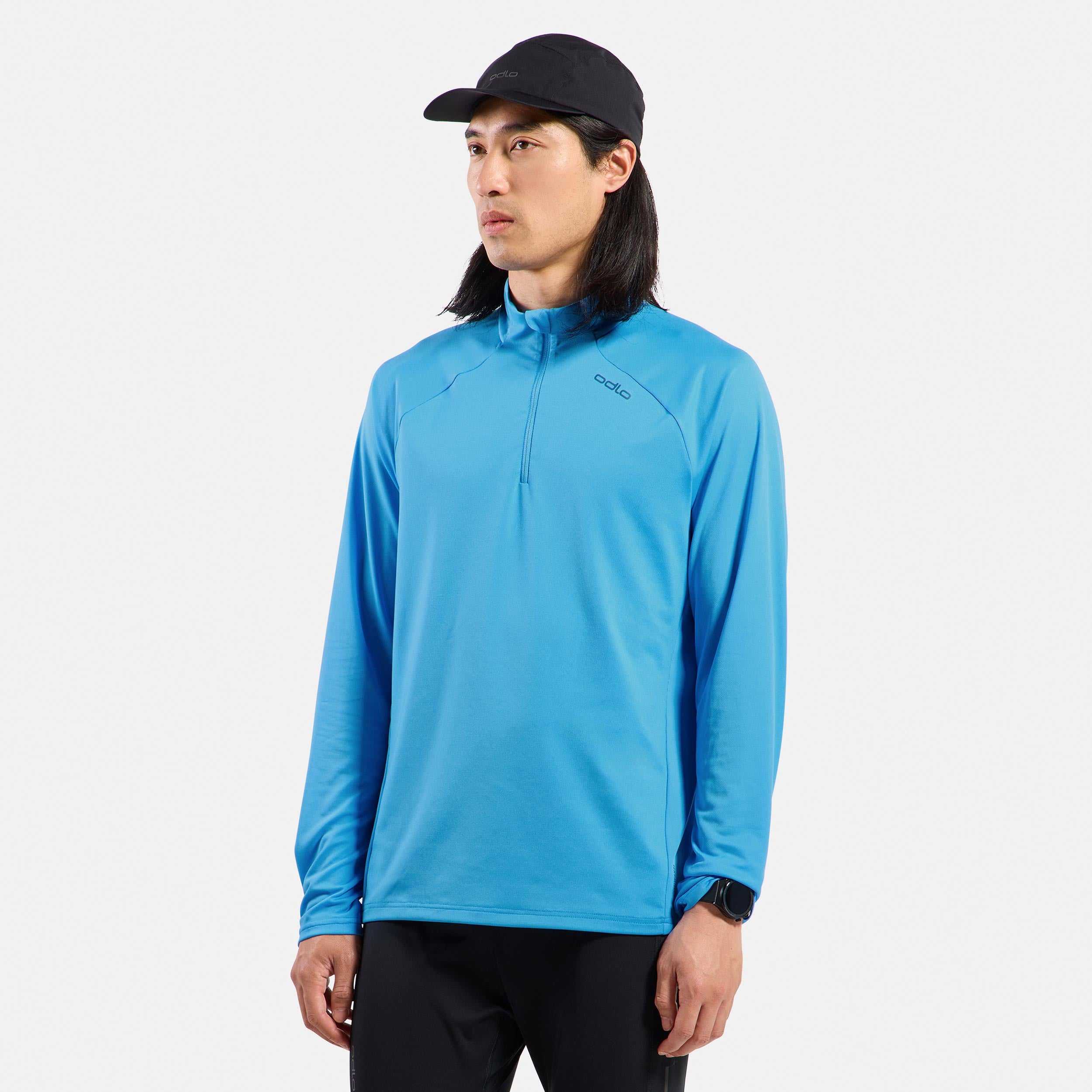 Odlo Essential Ceramiwarm Mid Layer 1/2 Zip Hardloopshirt Heren - lichtblauw