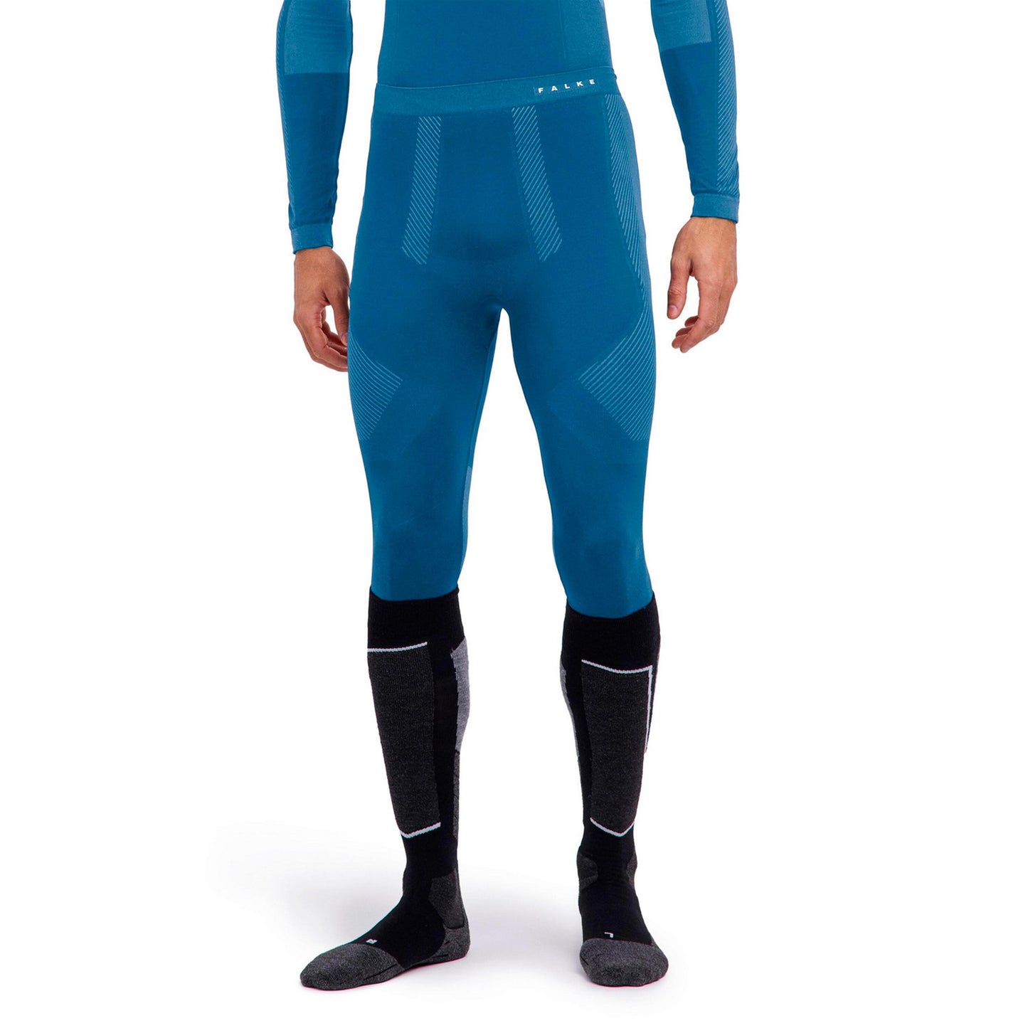 Falke Warm Long  Tight Heren - blauwgrijs