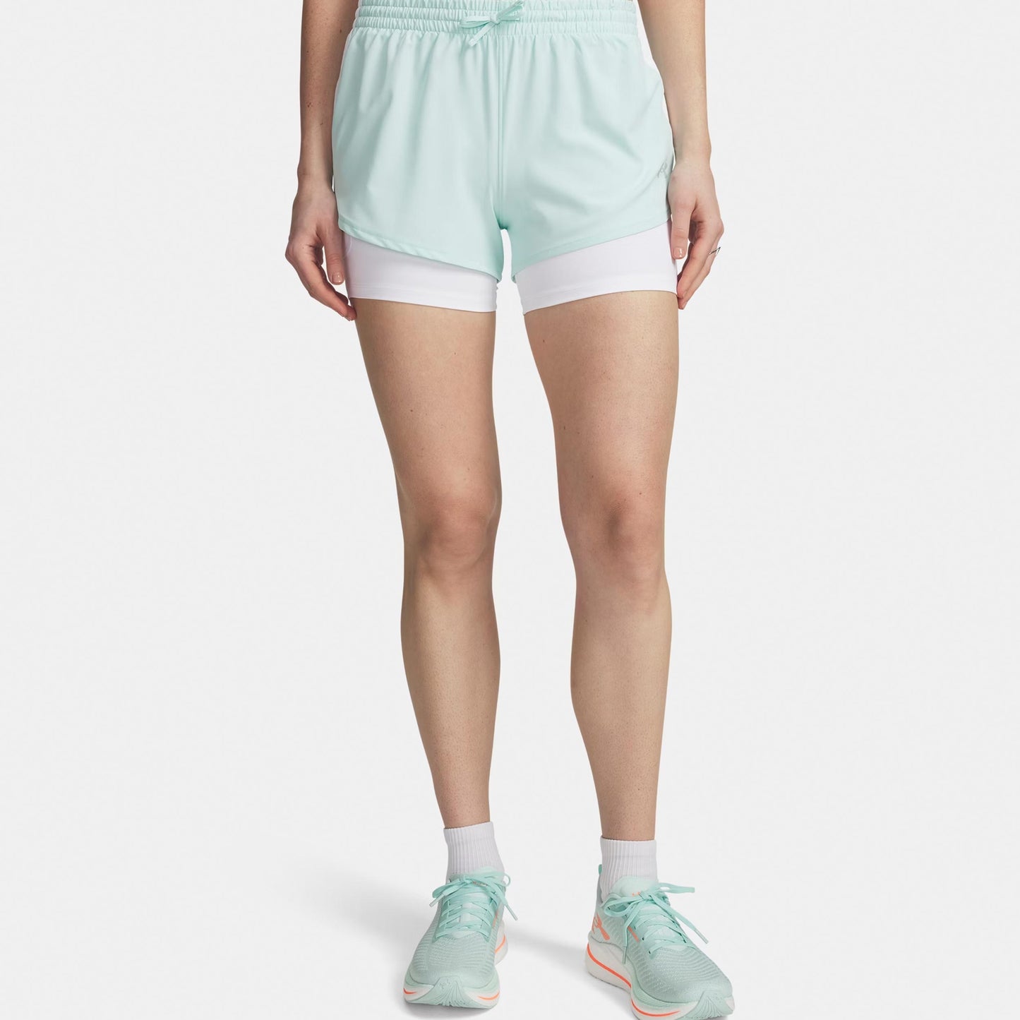 Under Armour Velociti Pro 4in 2n1  Hardloopshorts Dames-mint, zilver