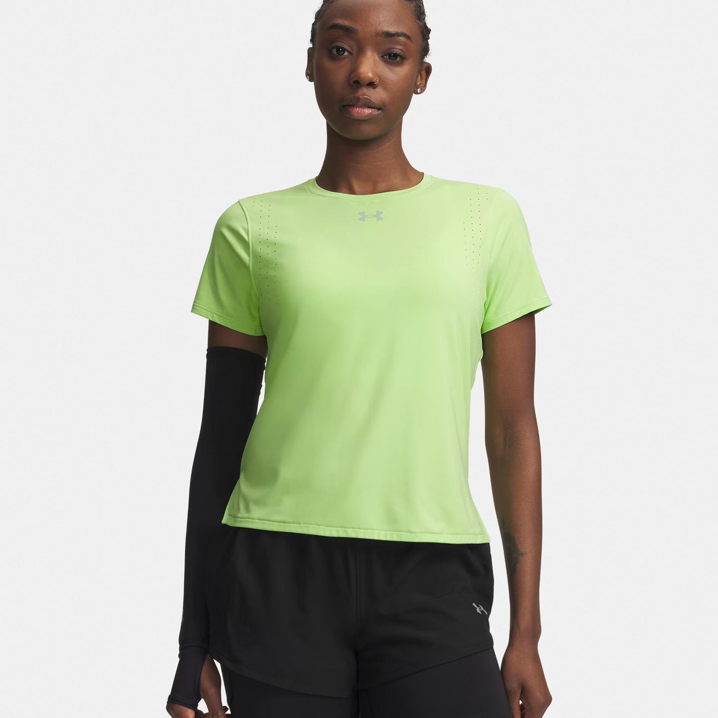 Under Armour Velociti Pro  Hardloopshirt Dames-neongroen, zilver