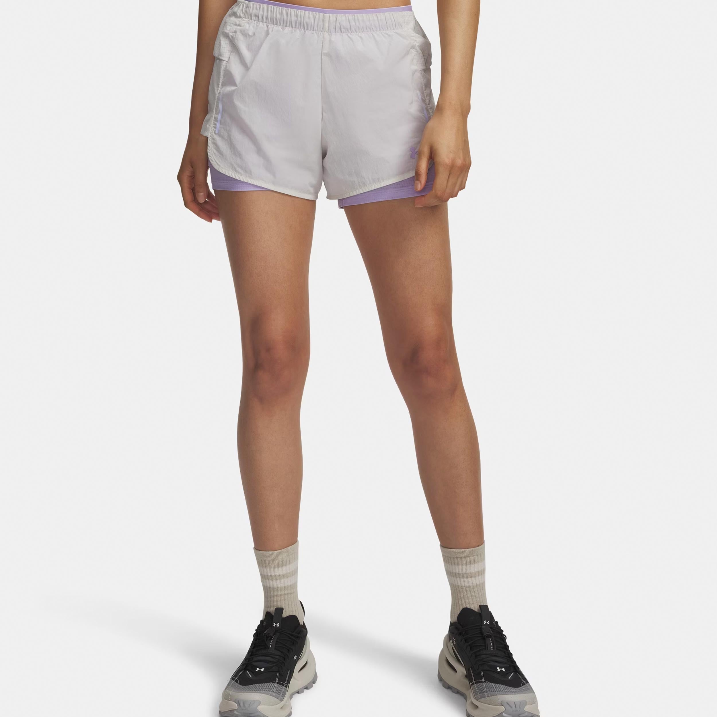 Under Armour Explor Trail Ultra Lined  Hardloopshorts Dames-wit, paars
