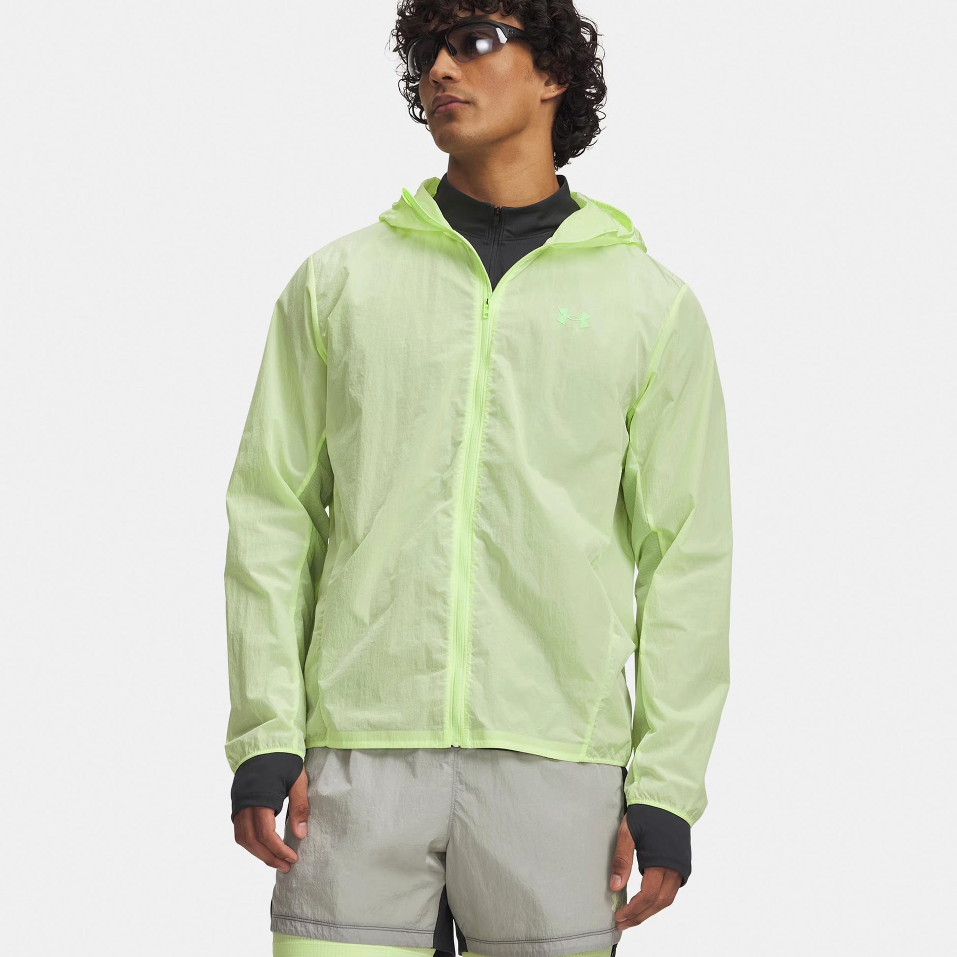 Under Armour Explor Trail Run WindShell Hardloopjas Heren-lichtgroen, neongroen