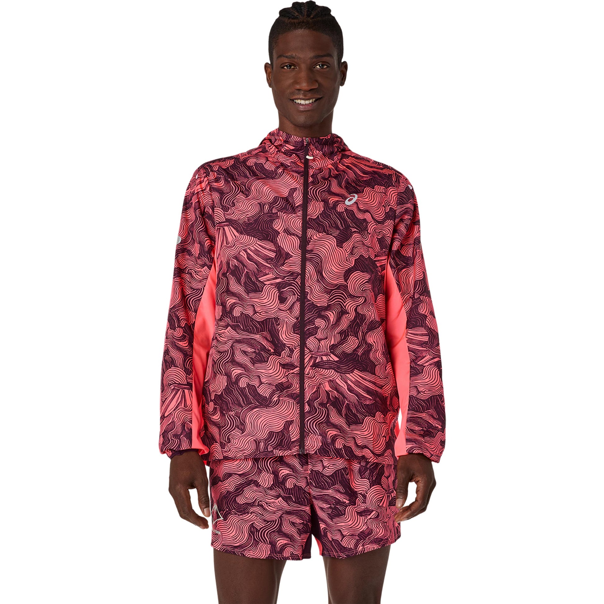 ASICS Fujitrail Packable  Hardloopjas Heren - koraal, wijnrood