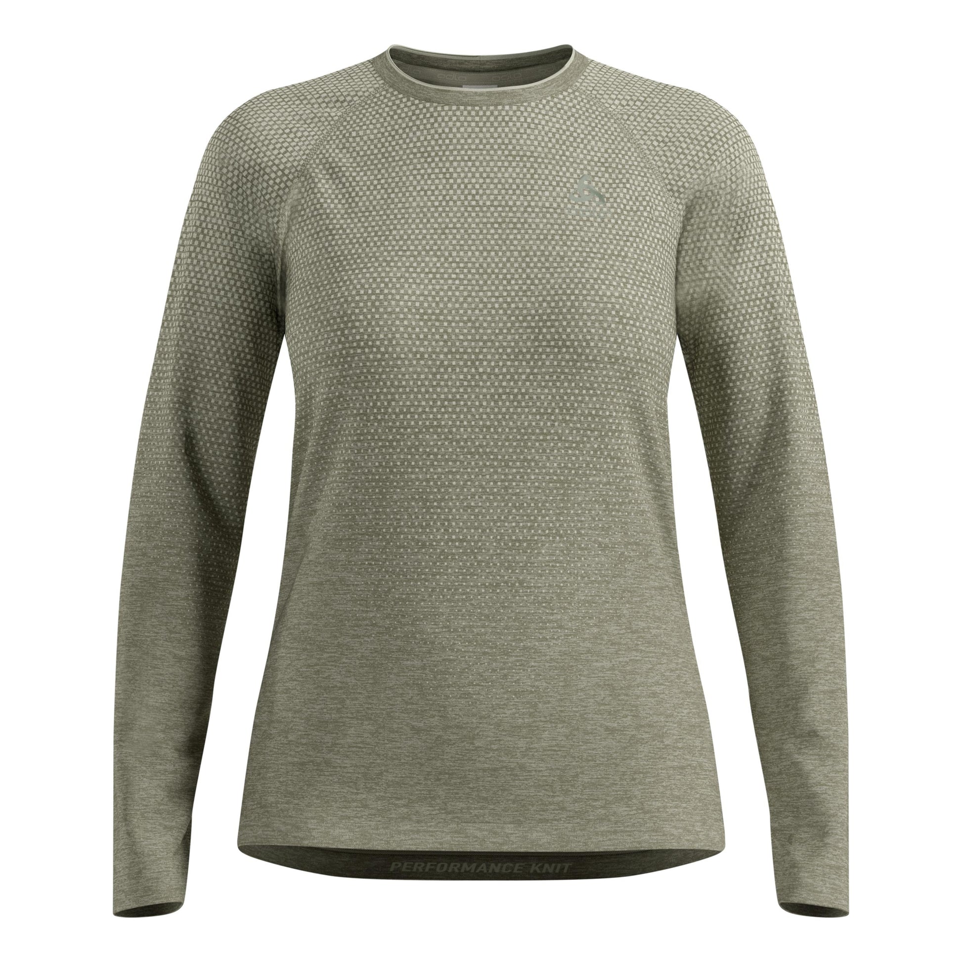 Odlo Essential Seamless  Hardloopshirt Dames - olijf