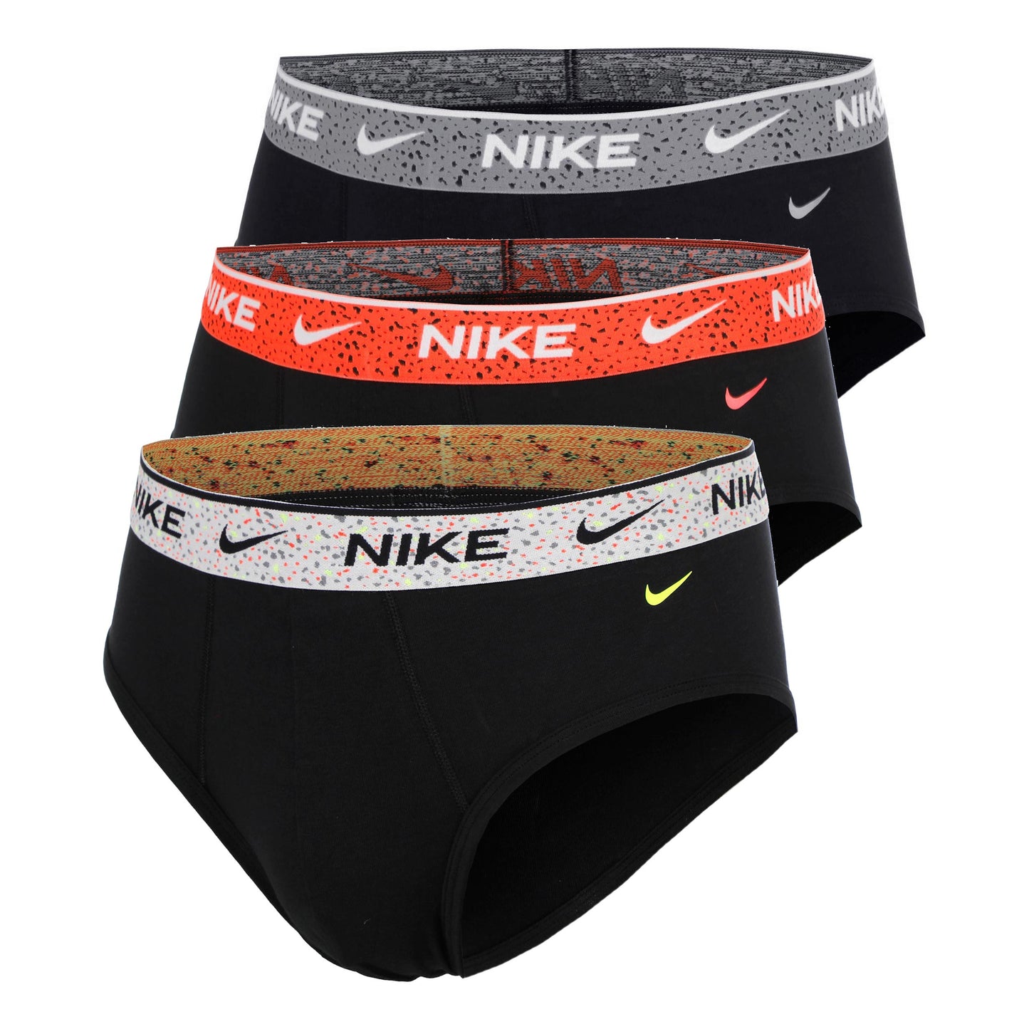 Nike Essential Cotton Stretch Brief Boxershort - Verpakking 3 stuks Heren-zwart, rood