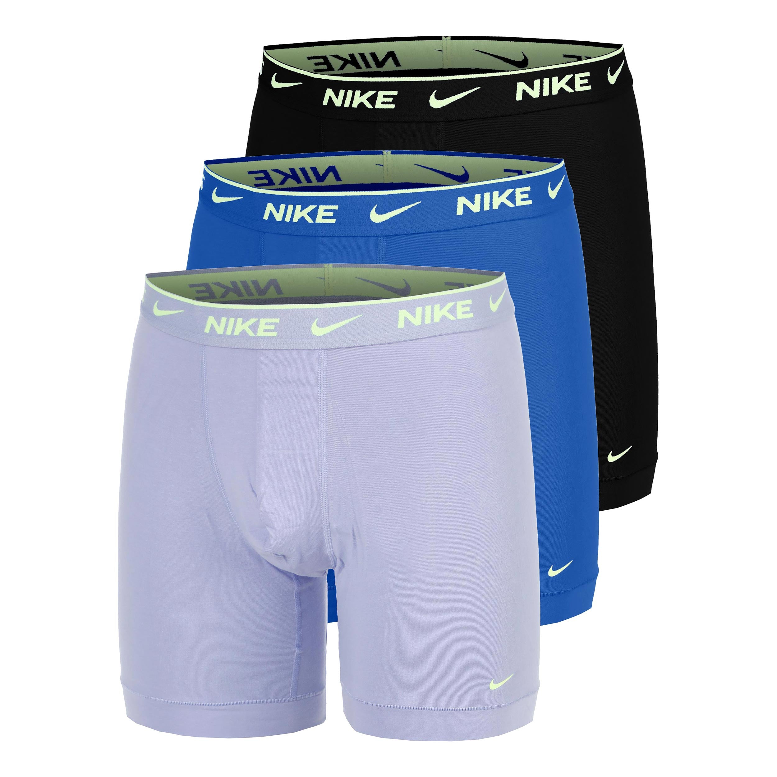 Nike Essential Cotton Stretch Boxer Brief Boxershort - Verpakking 3 stuks Heren-paars, blauw