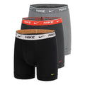 Essential Cotton Stretch Boxer Brief Boxershort - Verpakking 3 stuks Heren-zwart, antraciet
