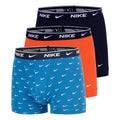 Essential Cotton Stretch Trunk Boxershort Verpakking 3 stuks Heren - lichtblauw, oranje