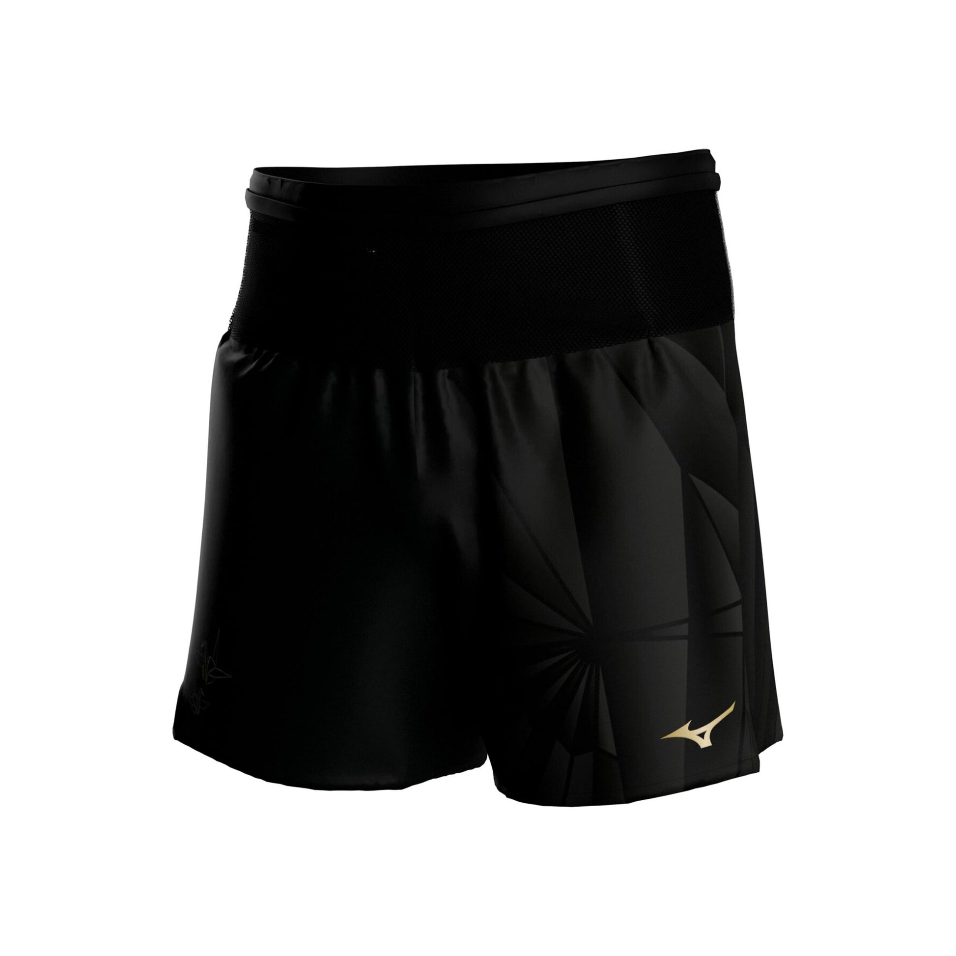Mizuno Active Graphic Multi Pocket 7in Hardloopshorts Heren - zwart, goud