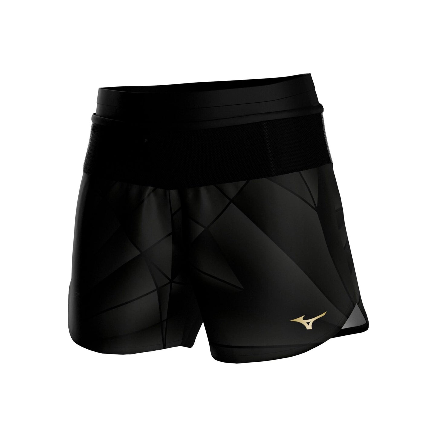 Mizuno Active Graphic Multi Pocket 4in Hardloopshorts Dames - zwart, goud