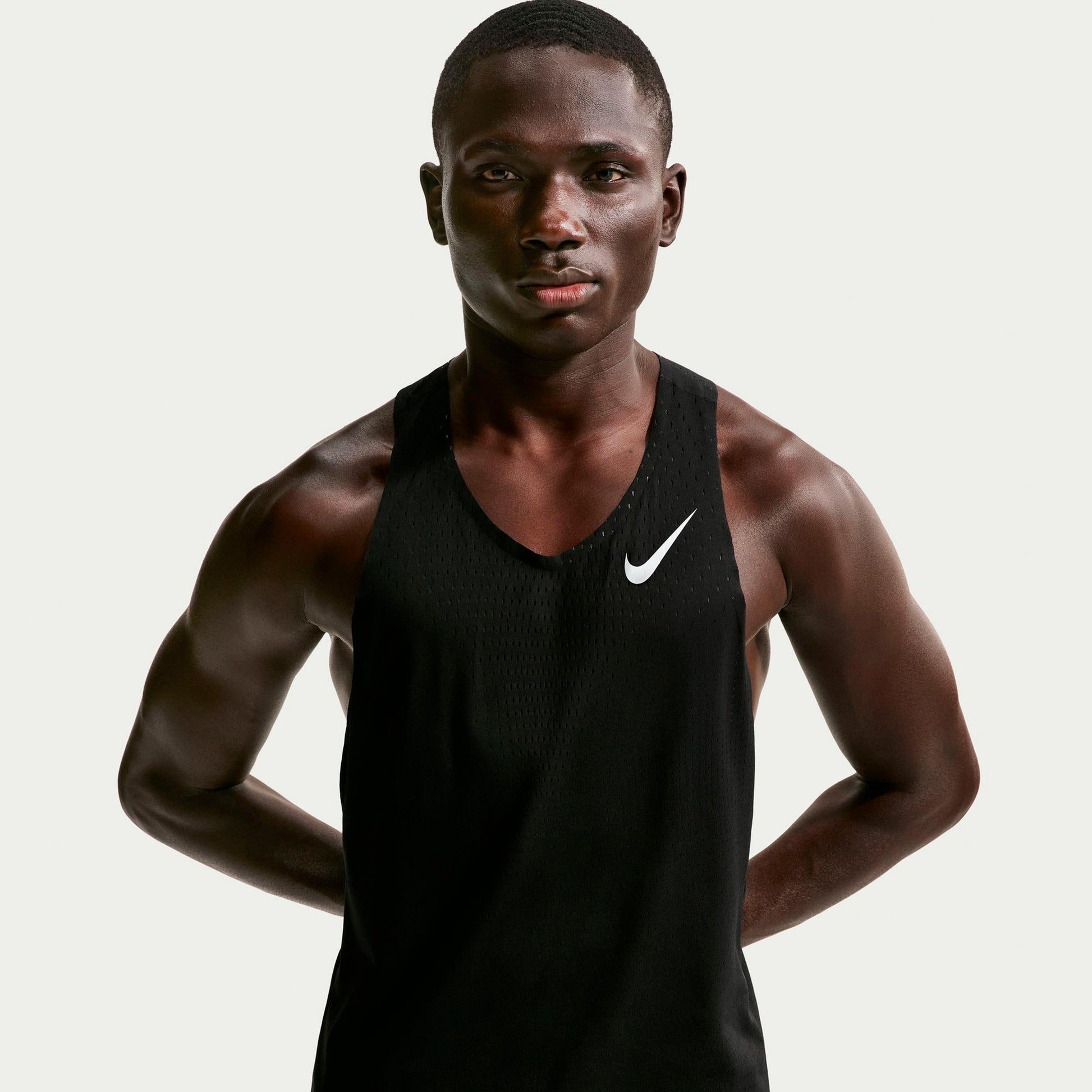 Nike AeroSwift Hardloopshirt Heren - zwart, wit