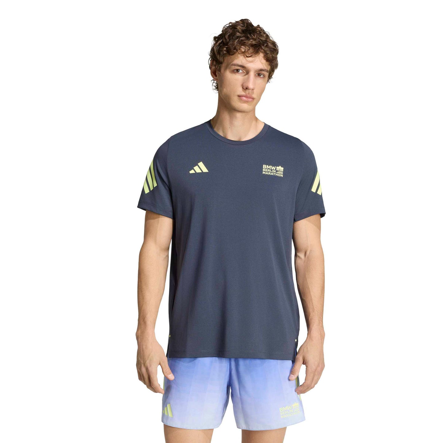 adidas BMW Berlin Hardloopshirt Heren - koraal, geel