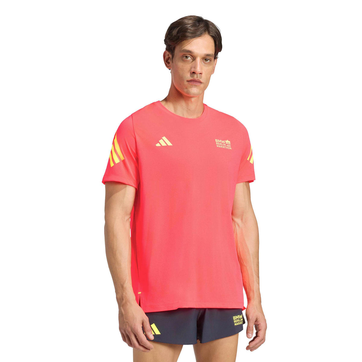 adidas BMW Berlin Hardloopshirt Heren - koraal, geel