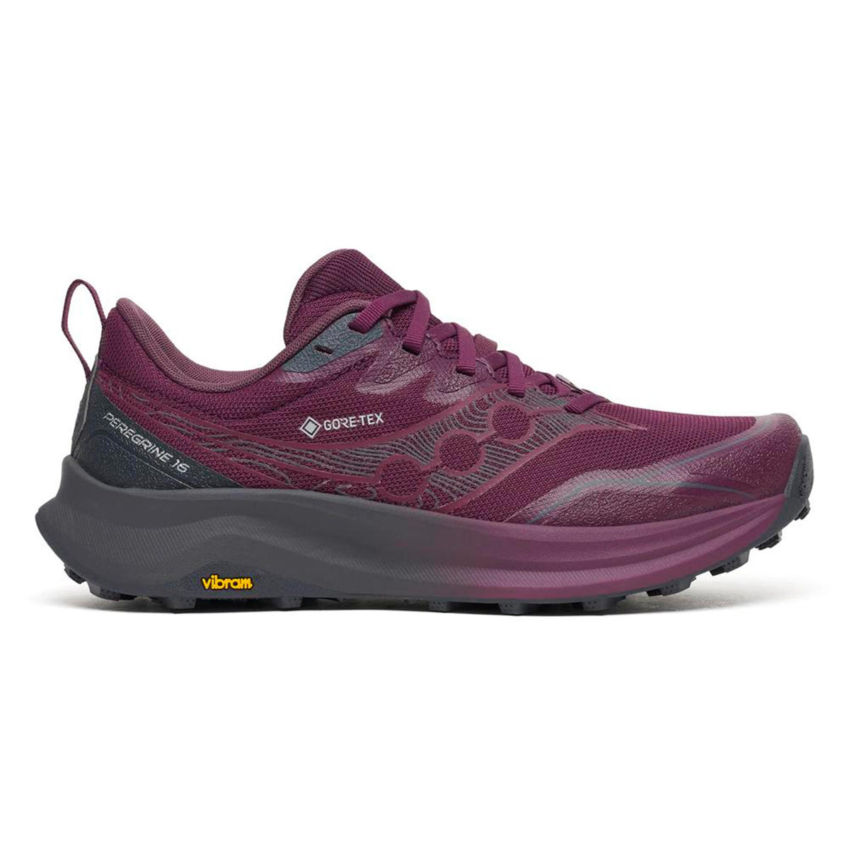 Saucony Peregrine 16 GTX Trailschoen Dames - wijnrood, grijs