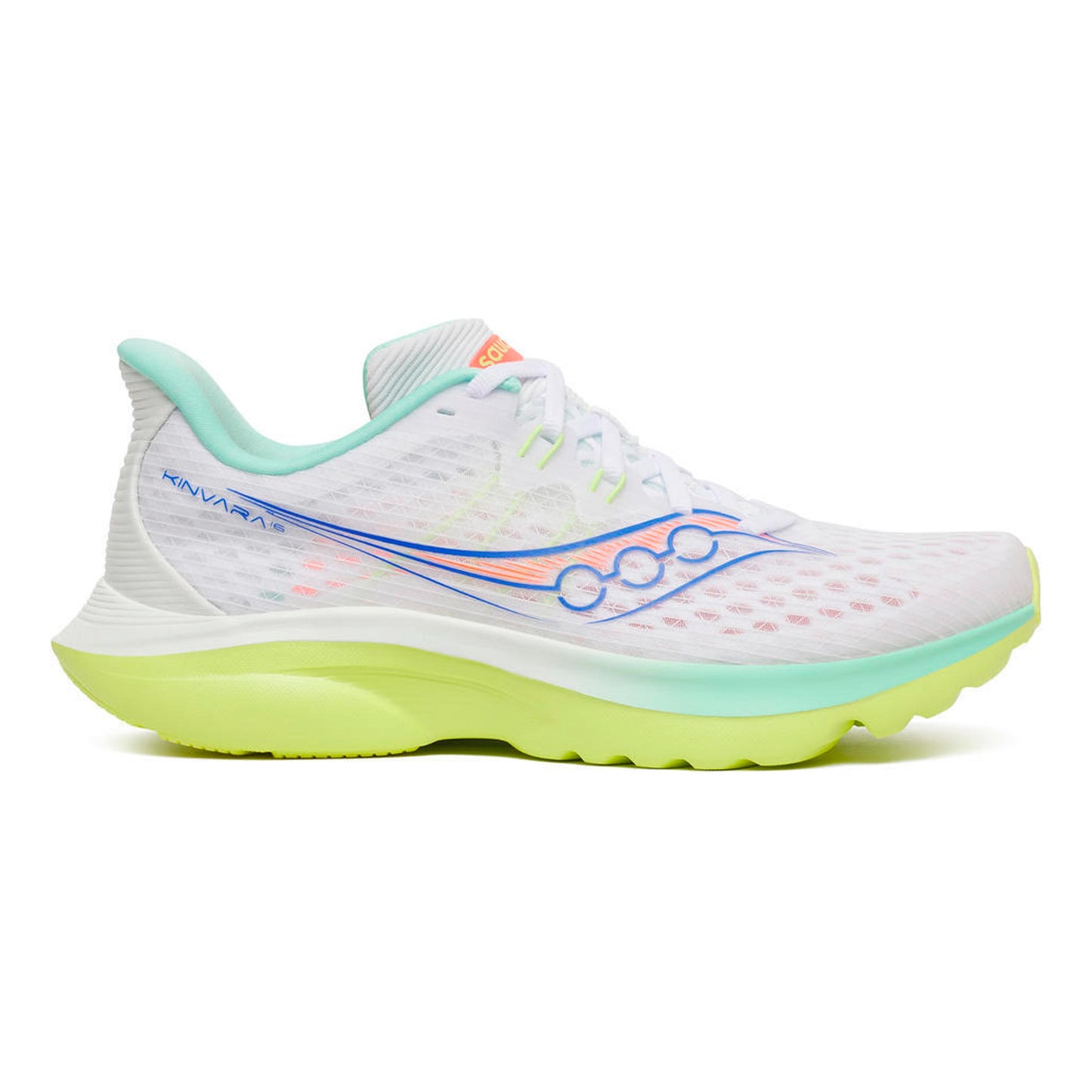 Saucony Kinvara 16 Neutrale schoen Dames - wit, neongeel