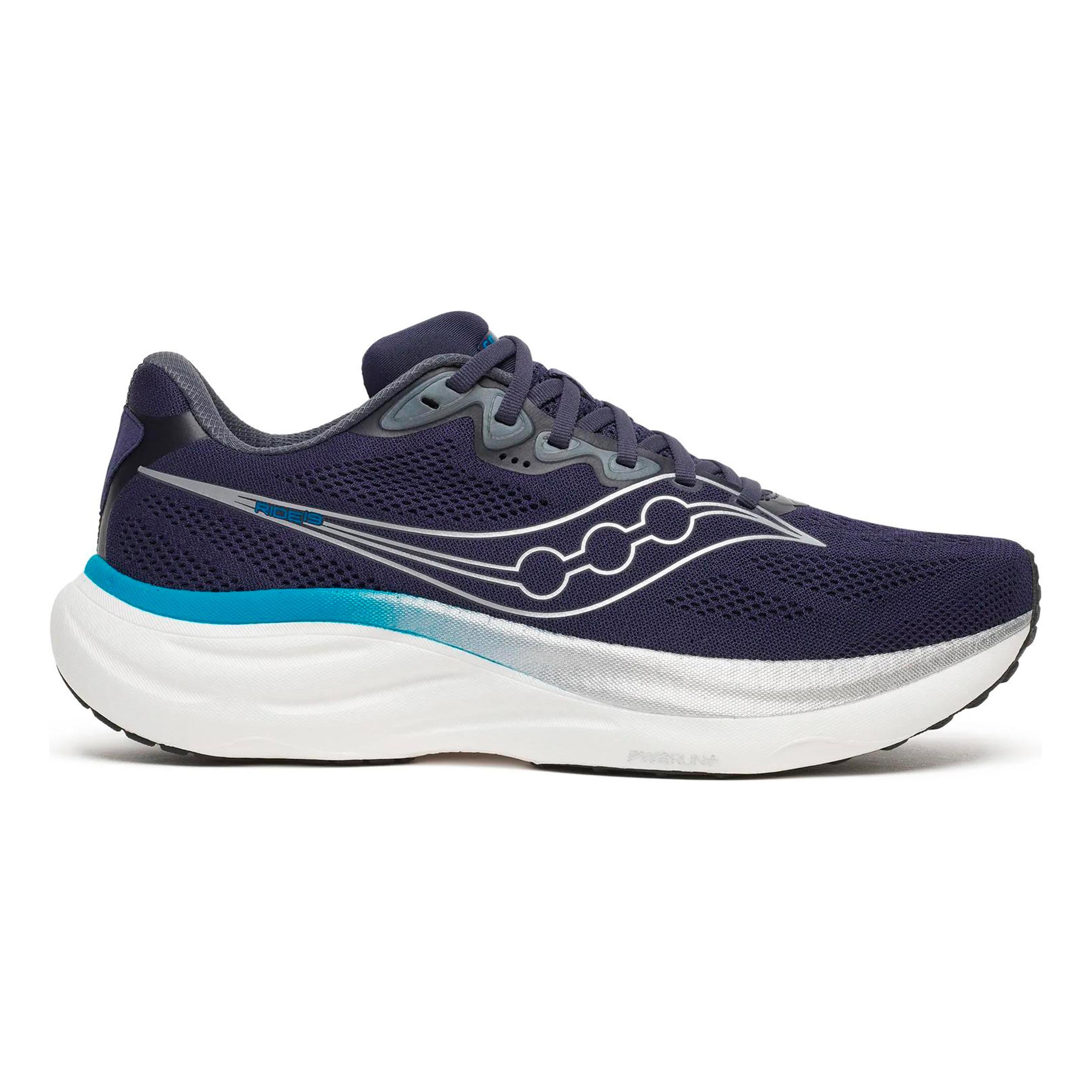 Saucony Ride 19 Neutrale schoen Heren - donkerblauw, zilver