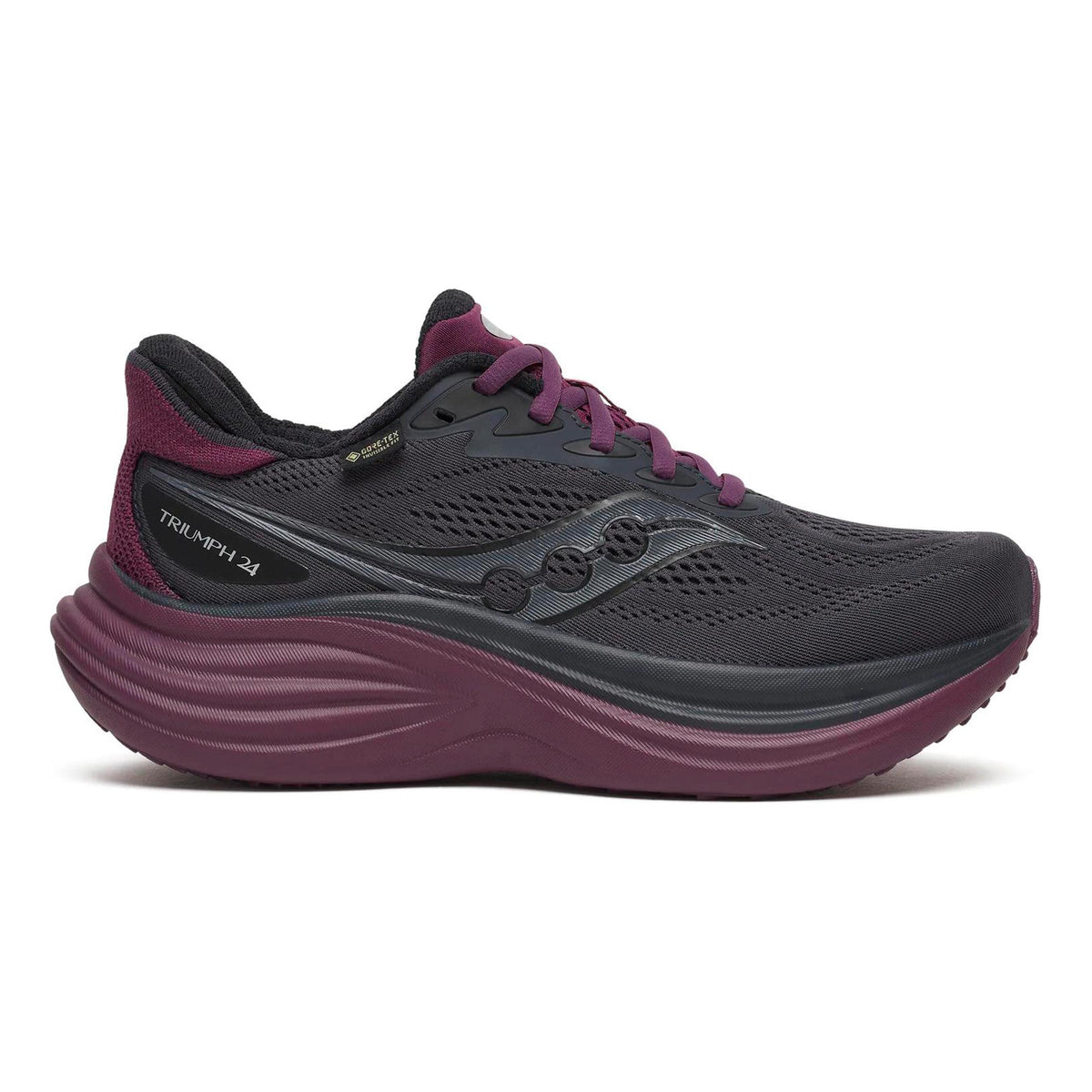 Saucony Triumph 24 GTX Neutrale schoen Dames - zwart, wijnrood