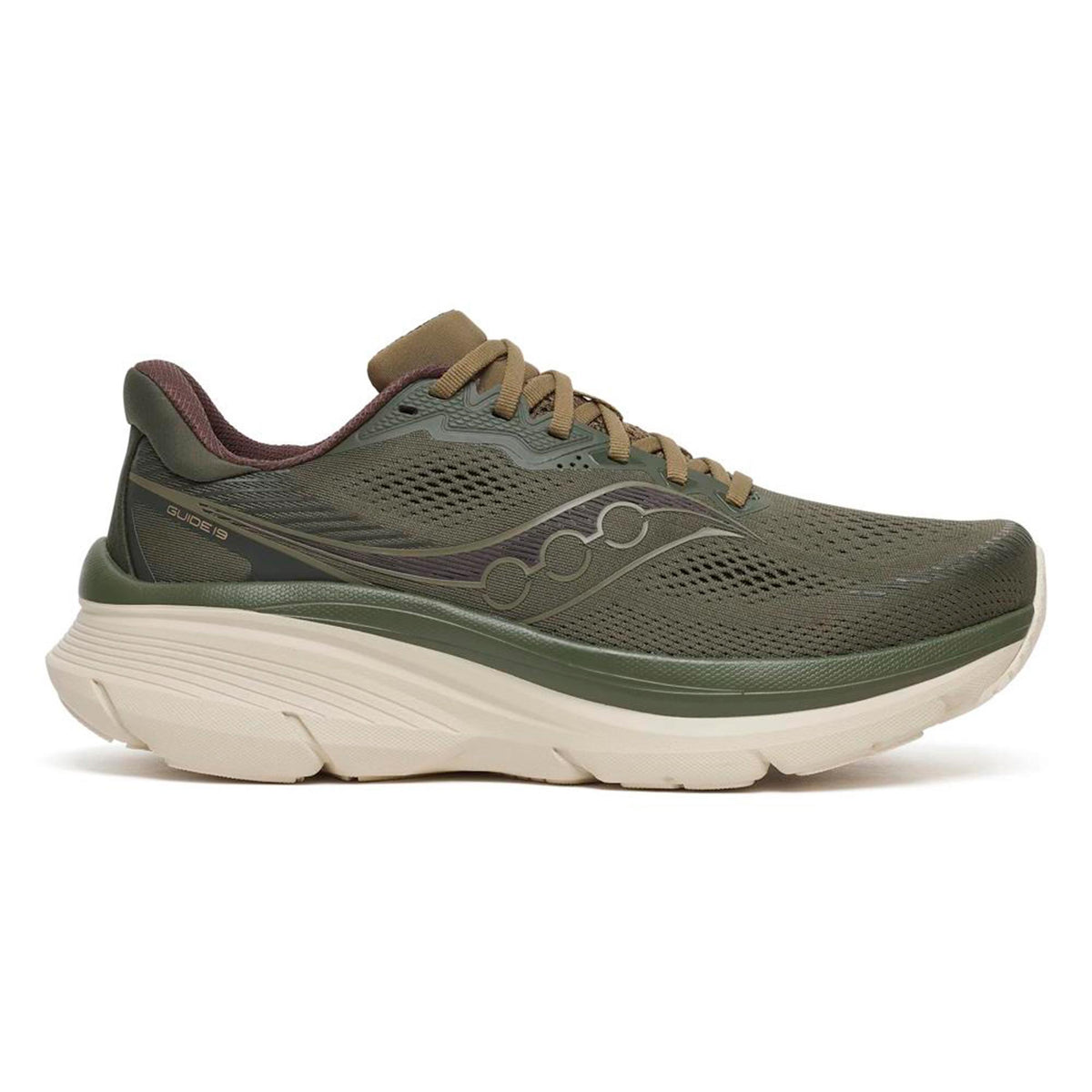 Saucony Guide 19 Stabiliteitsschoen Heren - olijf, crème