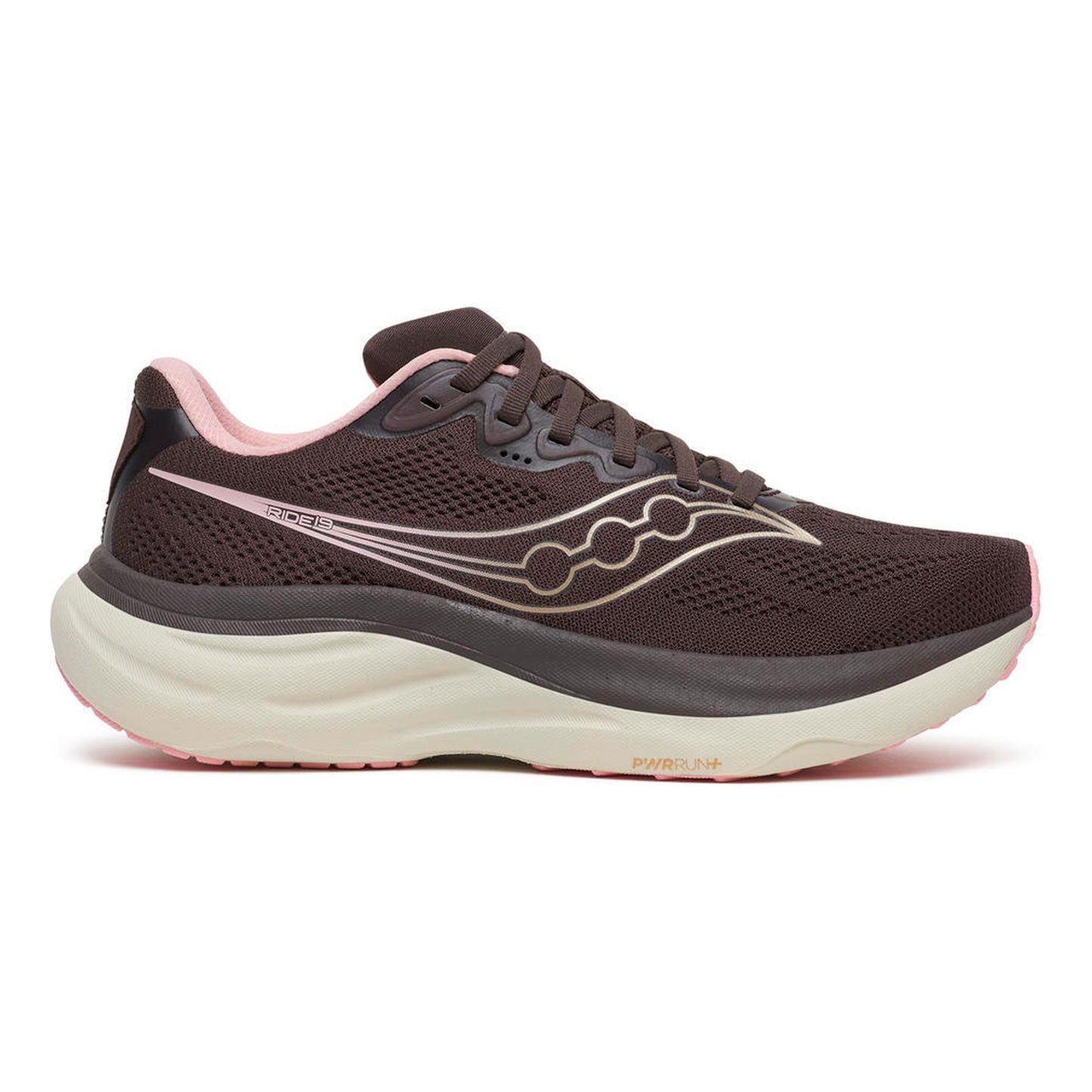 Saucony Ride 19 Neutrale schoen Dames - zwart, roze